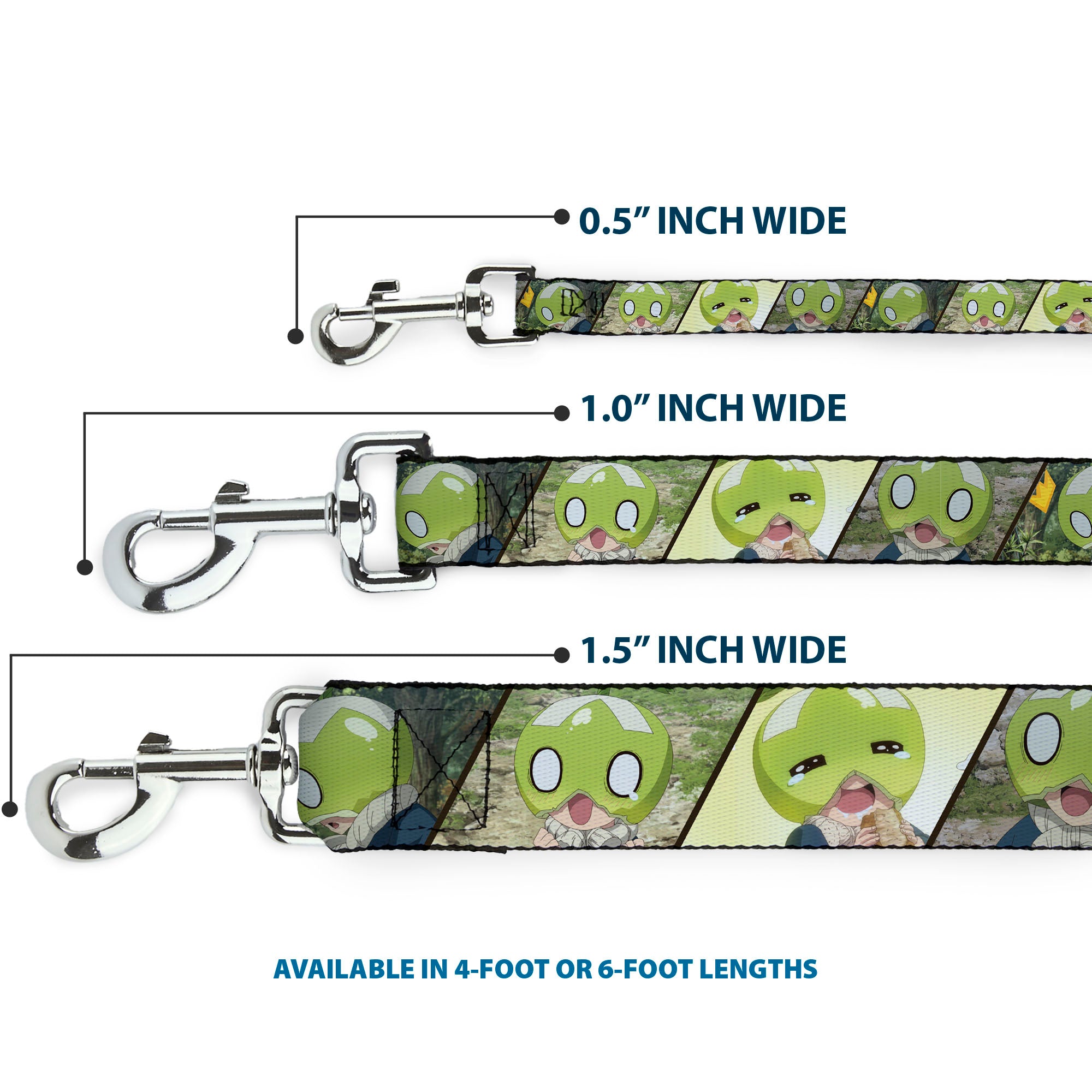 Dog Leash - DR. STONE Title Logo and Suika Pose Blocks Dog Leashes Dr. Stone