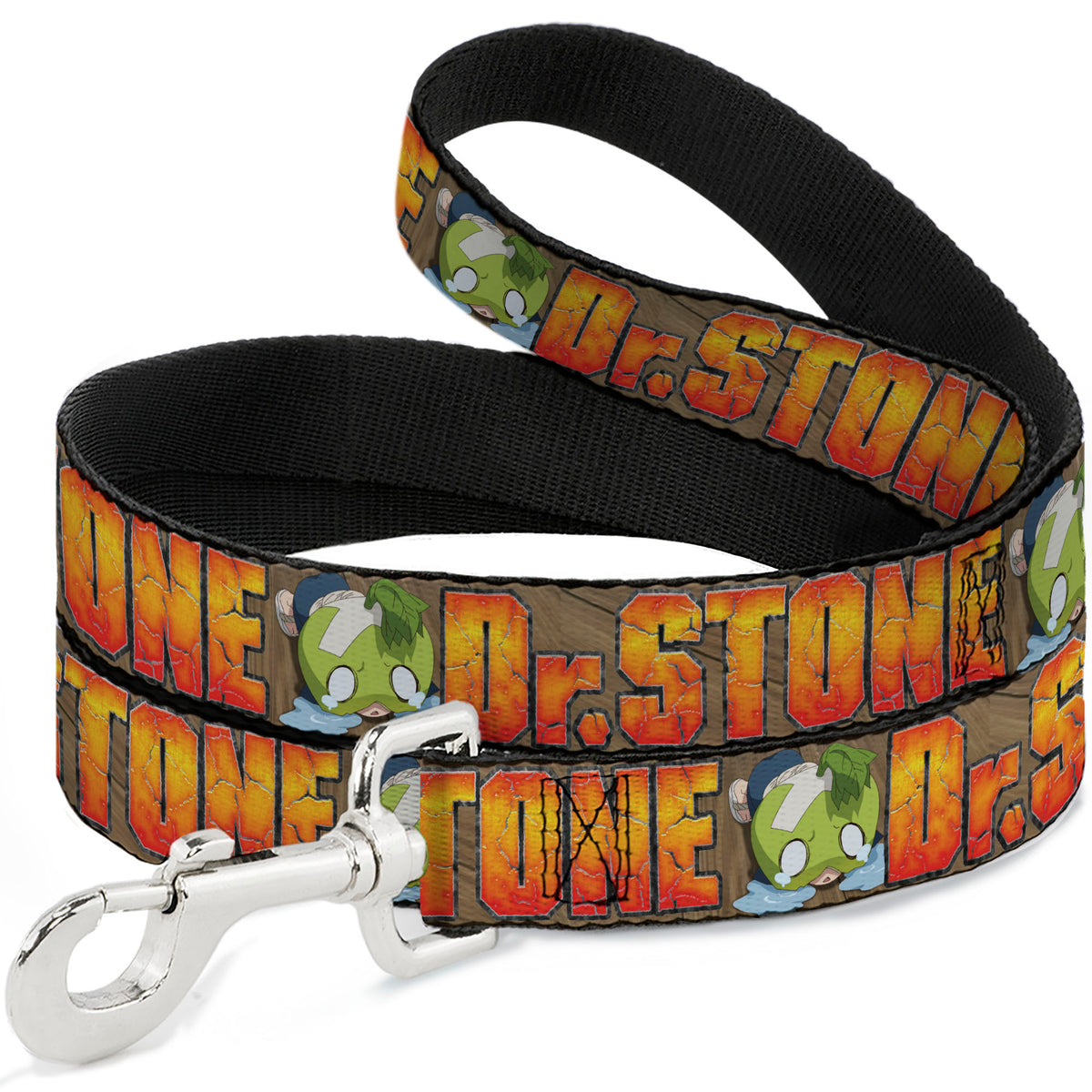 Dog Leash - DR. STONE Title Logo and Suika Crying Pose Browns Dog Leashes Dr. Stone