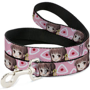 Dog Leash - Fruits Basket Chibi Tohru Honda Face and Kimono Rice Ball Icon Pink/White/Red Dog Leashes Fruits Basket