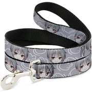 Dog Leash - Fruits Basket Chibi Yuki Soma Face and Kimono Rat Icon Gray/White Dog Leashes Fruits Basket
