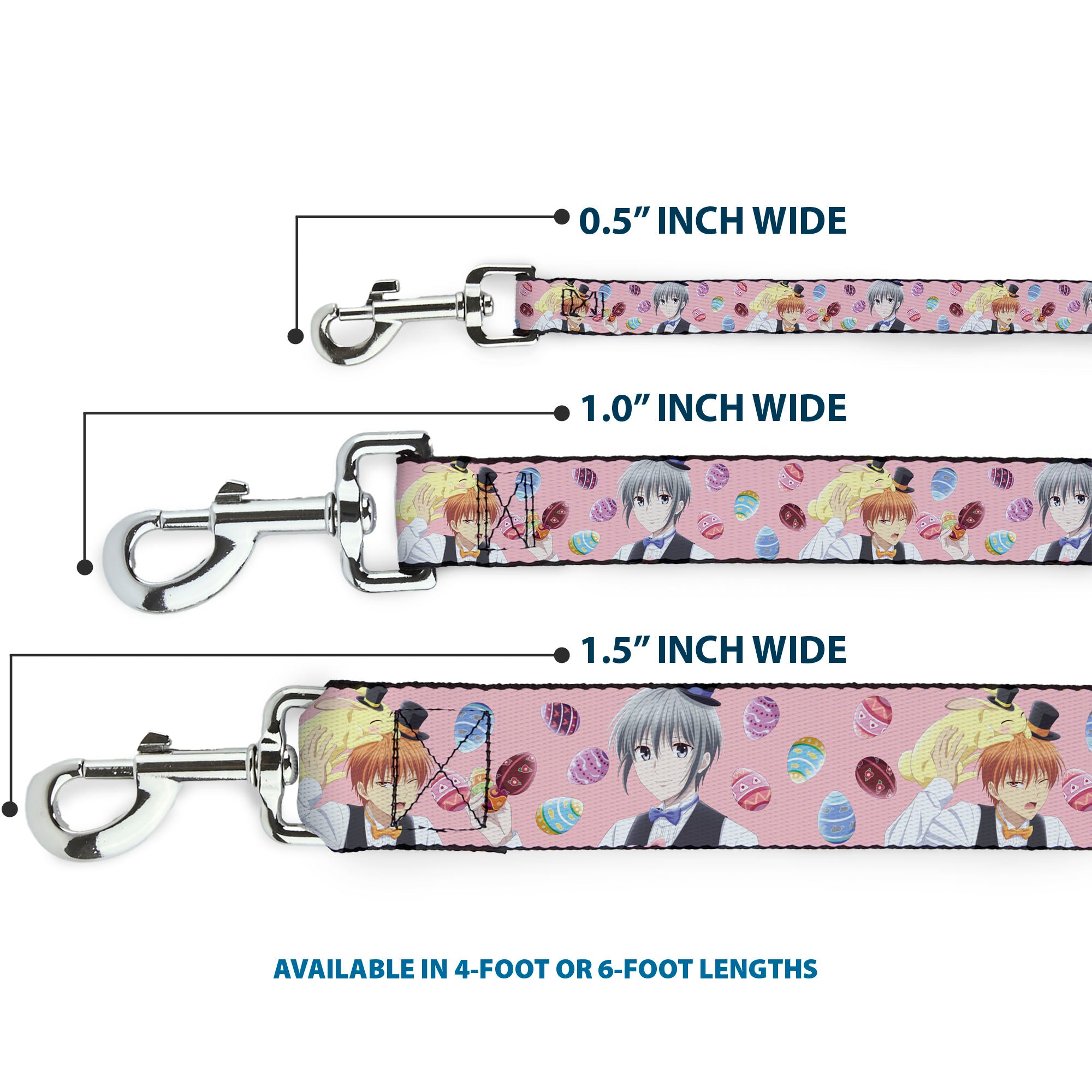 Dog Leash - Fruits Basket Kyo and Yuki Easter Themed Animage Poster Pose Pink Dog Leashes Fruits Basket