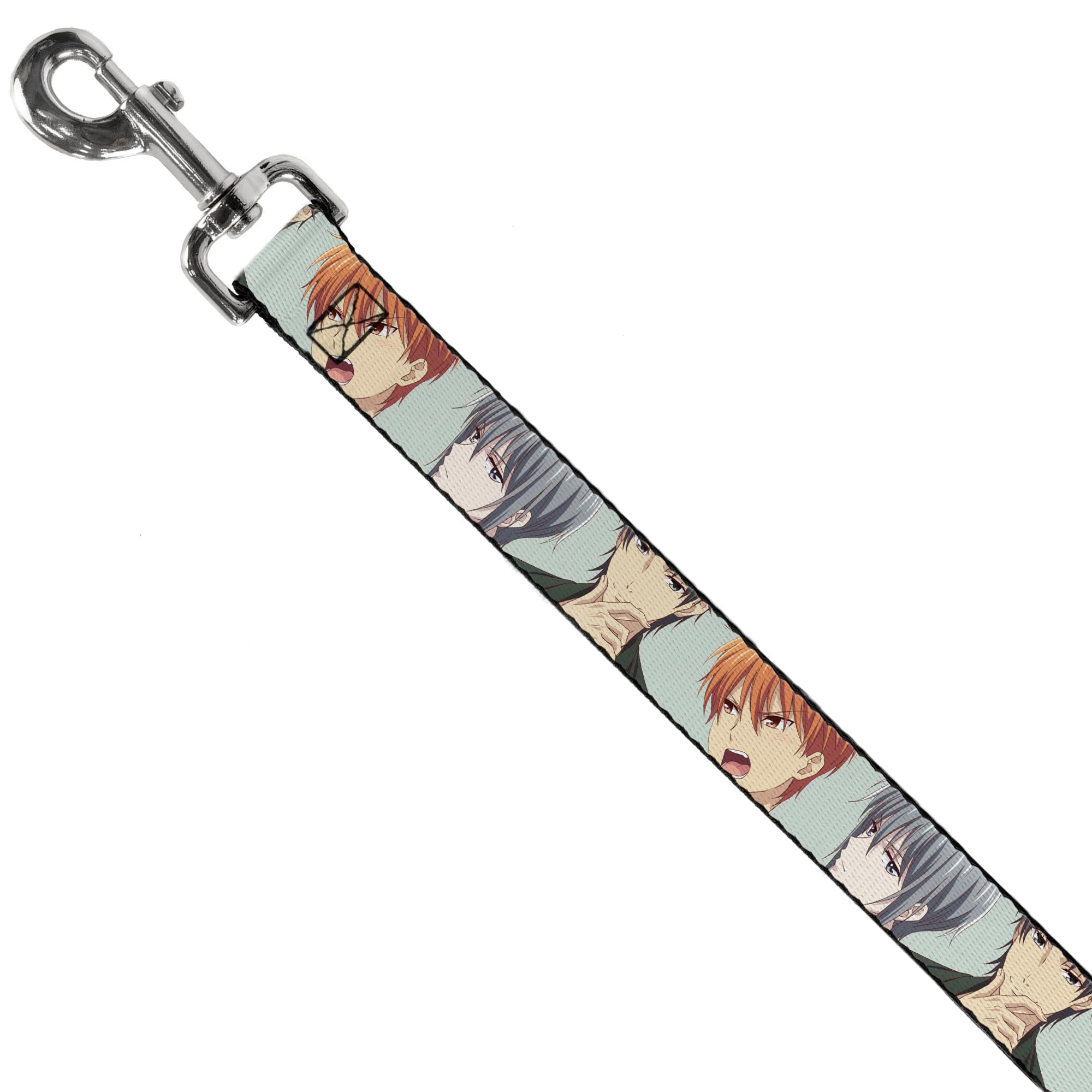 Dog Leash - Fruits Basket Kyo Yuki Shigure Group Faces Mint Green Dog Leashes Fruits Basket