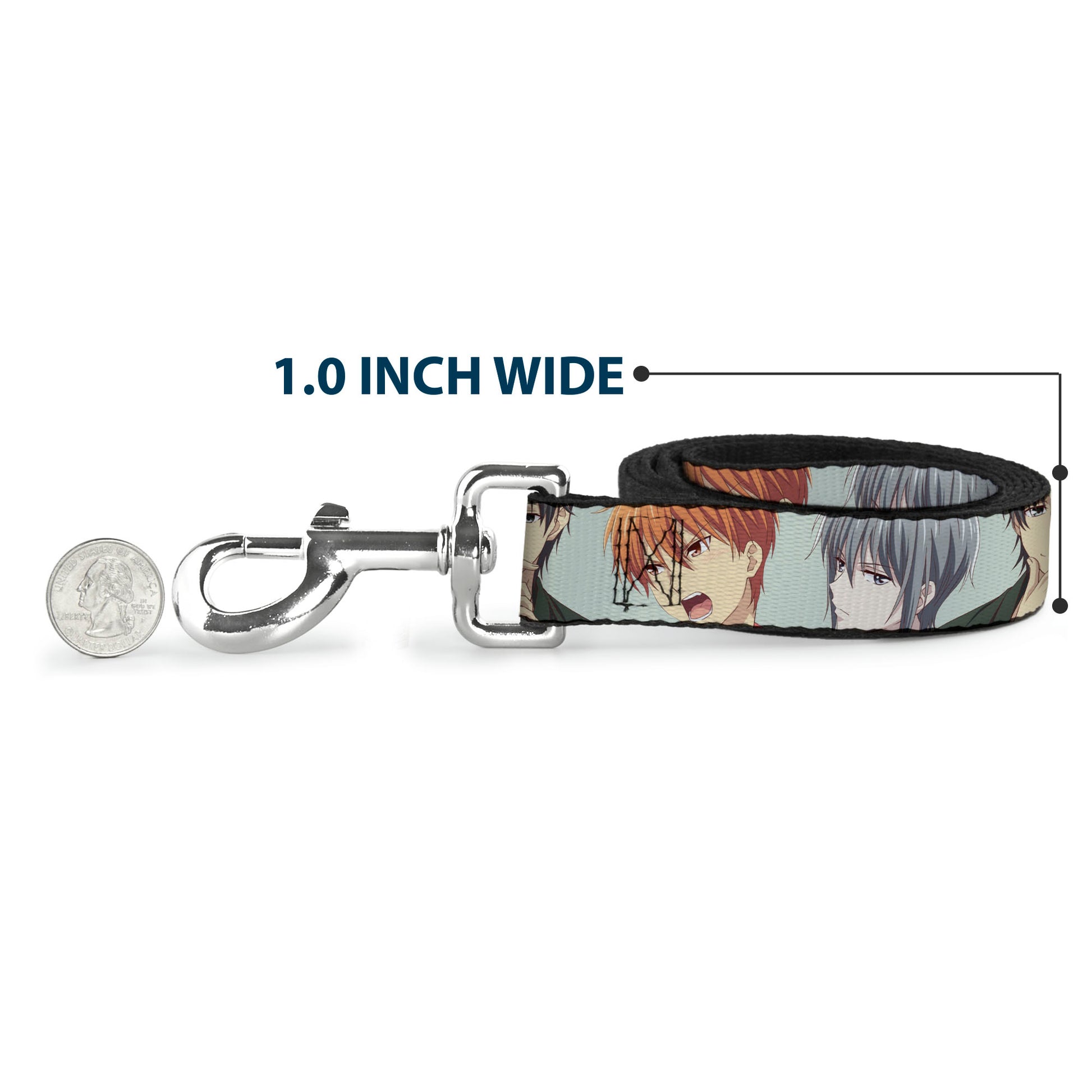 Dog Leash - Fruits Basket Kyo Yuki Shigure Group Faces Mint Green Dog Leashes Fruits Basket