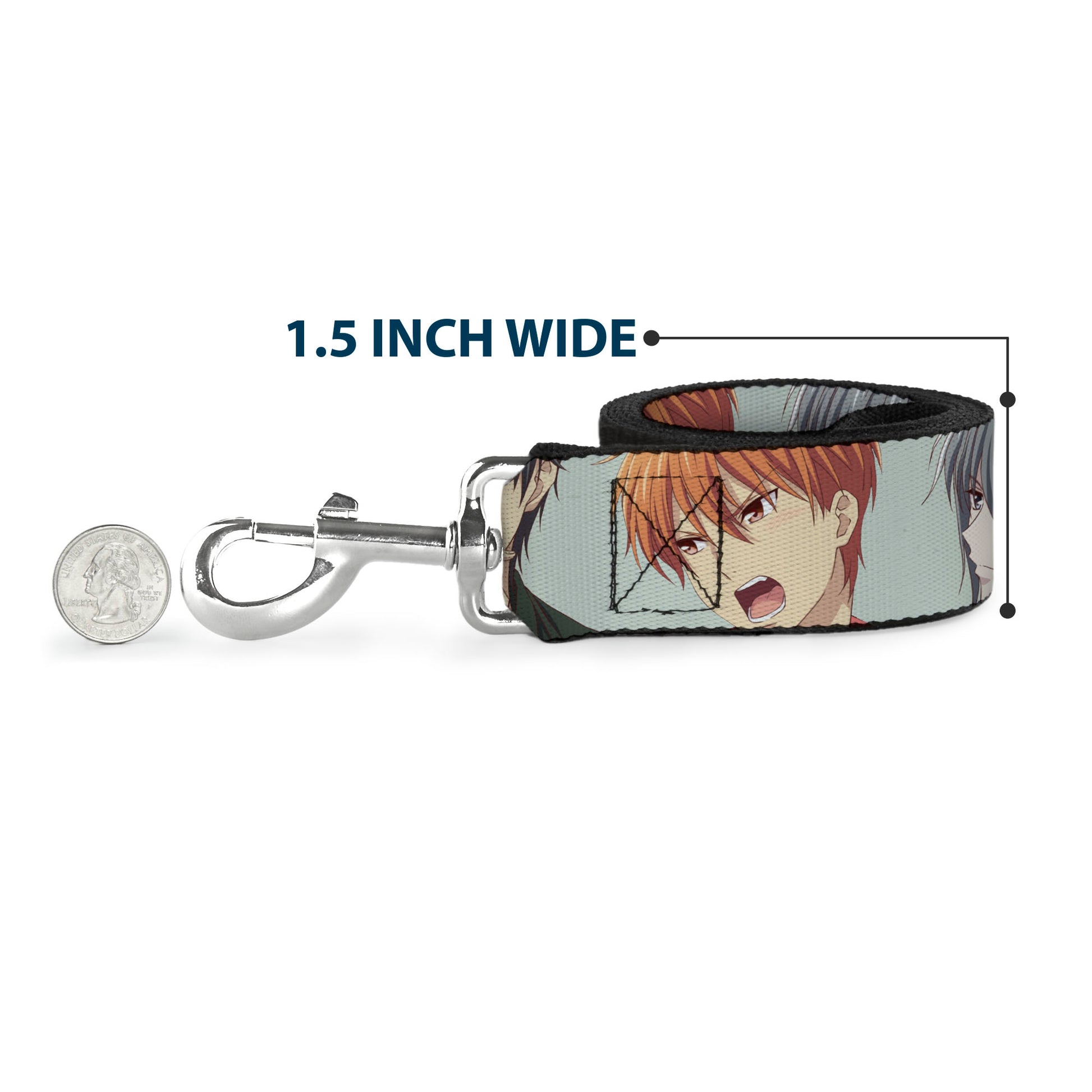 Dog Leash - Fruits Basket Kyo Yuki Shigure Group Faces Mint Green Dog Leashes Fruits Basket