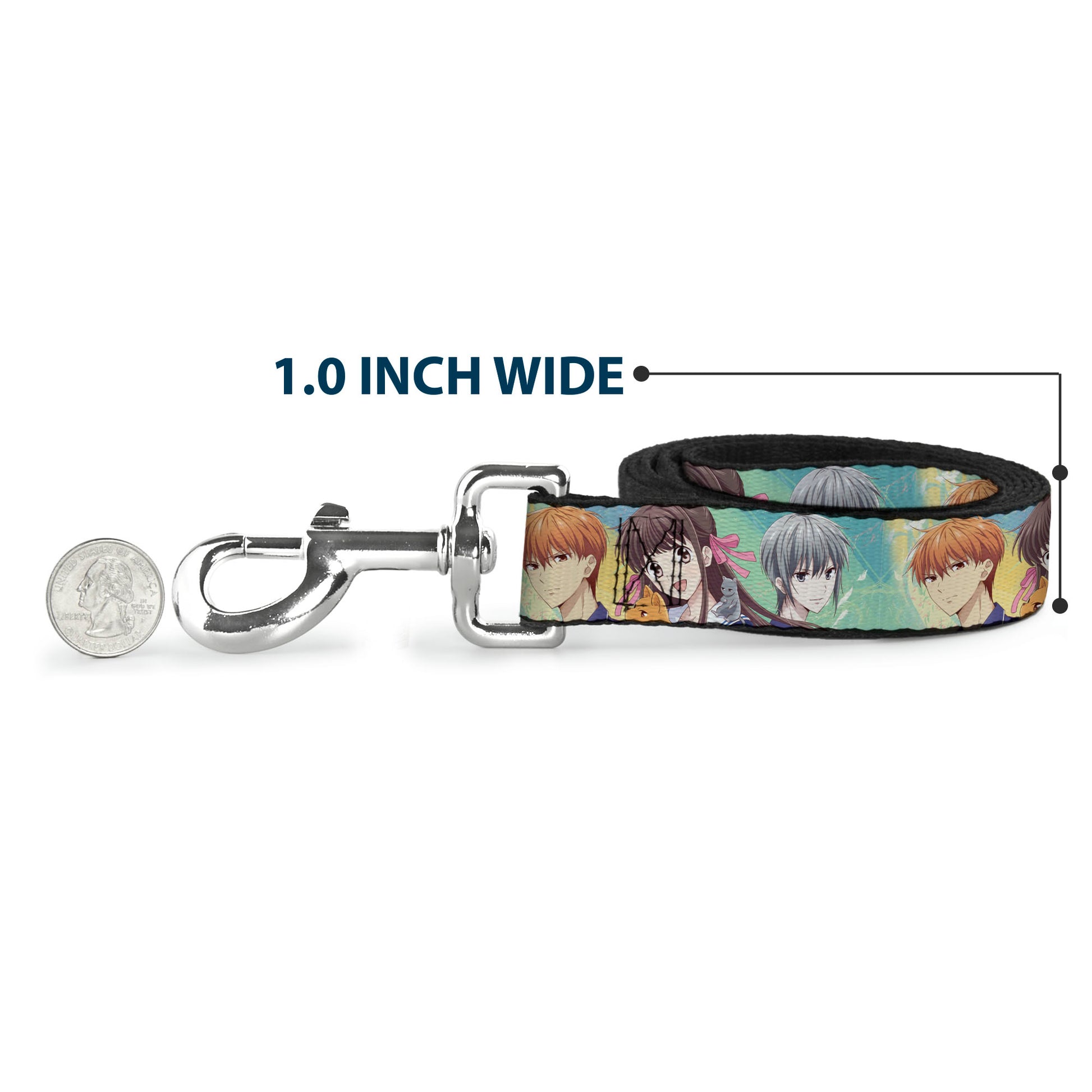 Dog Leash - Fruits Basket Kyo Tohru Yuki Group Pose Greens/Blues Dog Leashes Fruits Basket