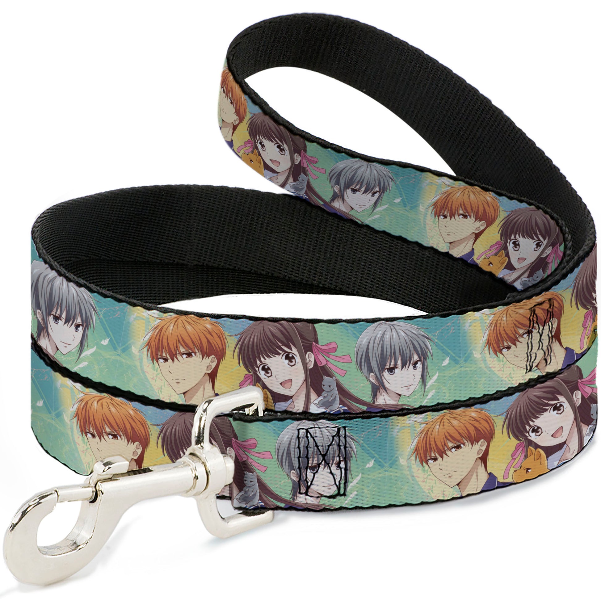 Dog Leash - Fruits Basket Kyo Tohru Yuki Group Pose Greens/Blues Dog Leashes Fruits Basket