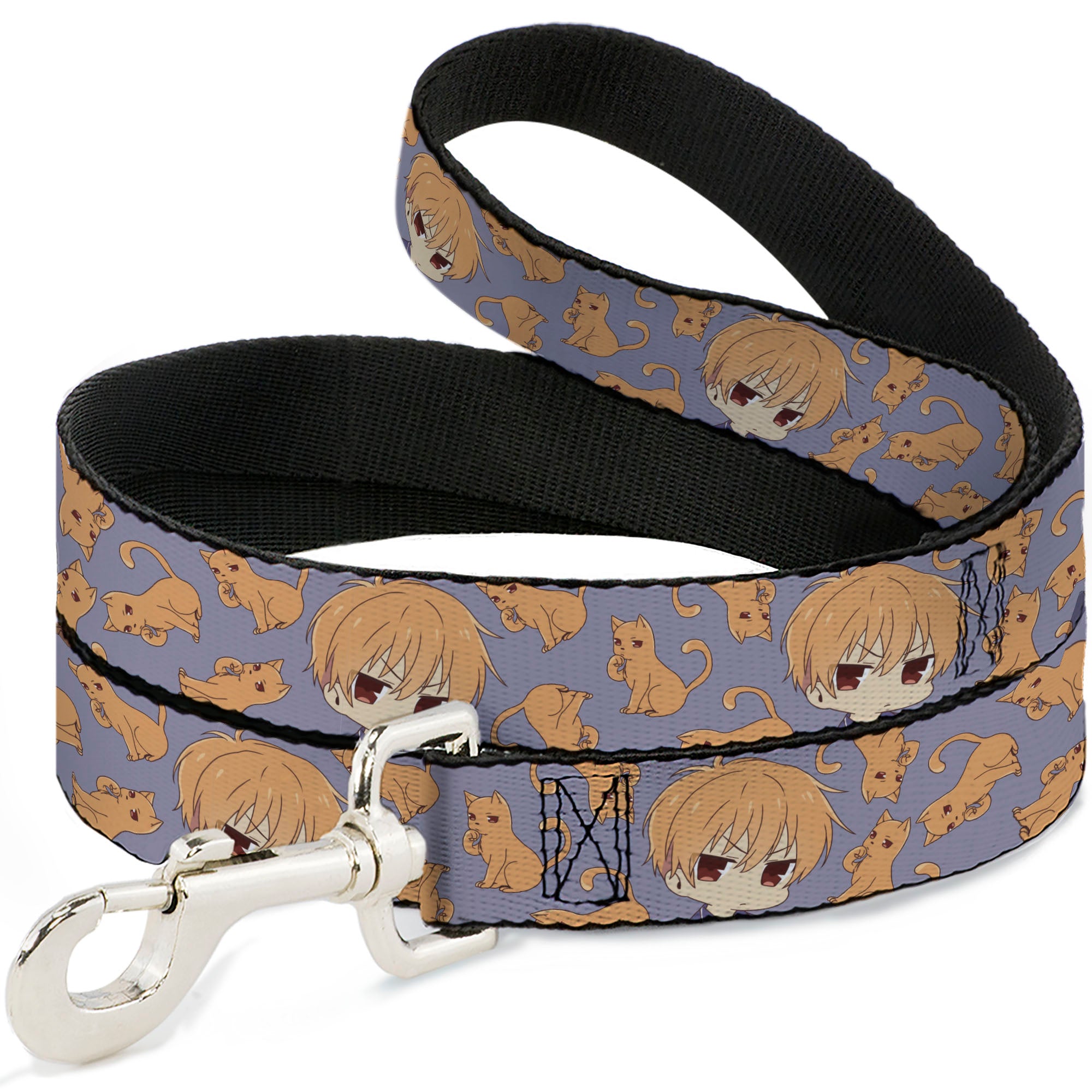 Dog Leash - Fruits Basket Chibi Kyo Soma and Cat Scattered Blue/Orange Dog Leashes Fruits Basket