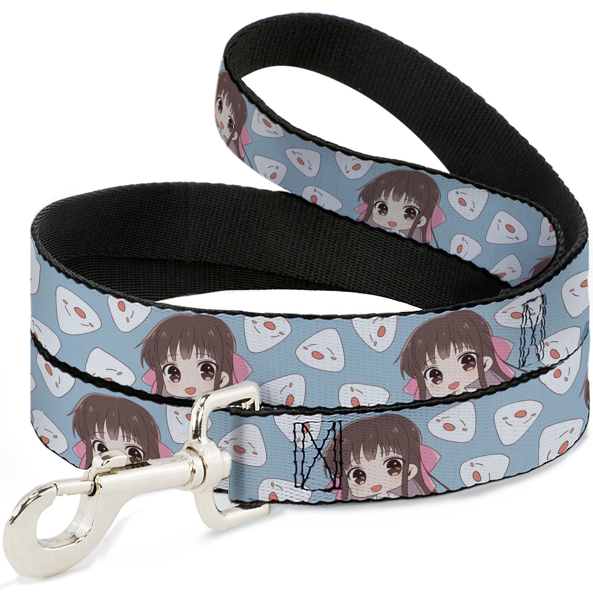 Dog Leash - Fruits Basket Chibi Tohru Honda and Rice Ball Scattered Light Blue Dog Leashes Fruits Basket