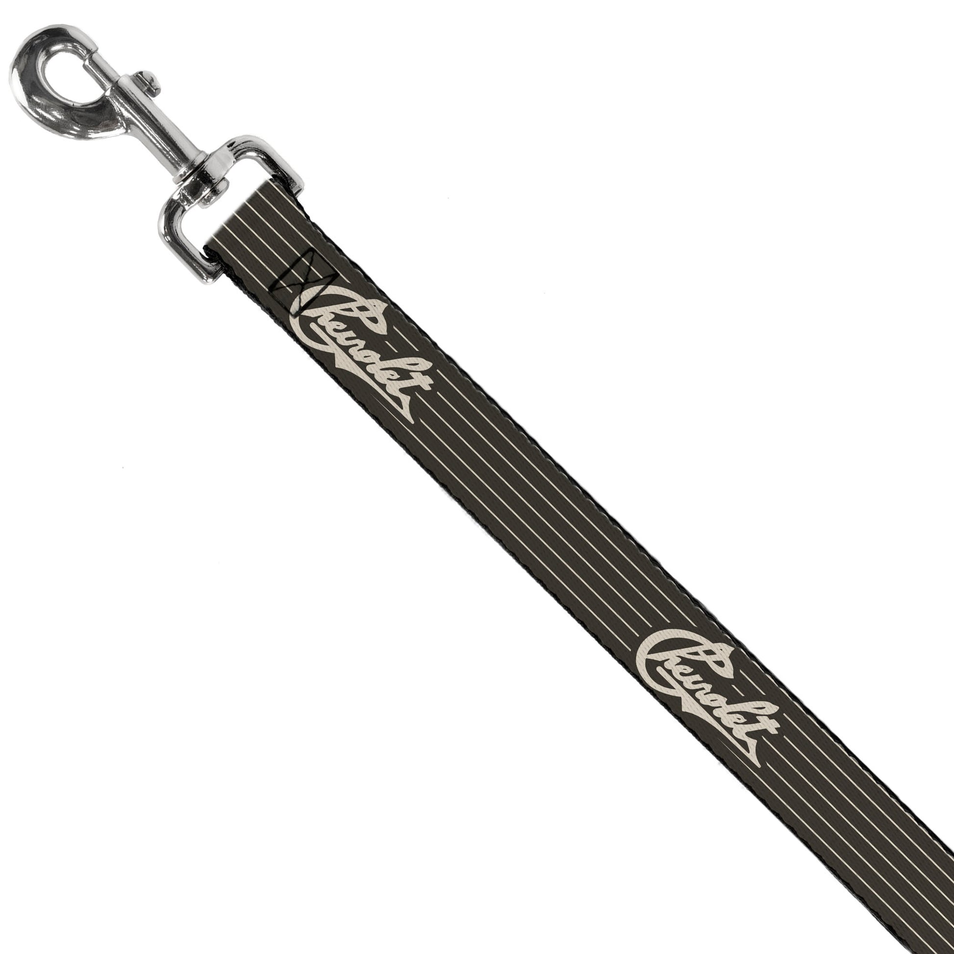 Dog Leash - CHEVROLET Heritage Script/Stripe Charcoal/Tan Dog Leashes GM General Motors