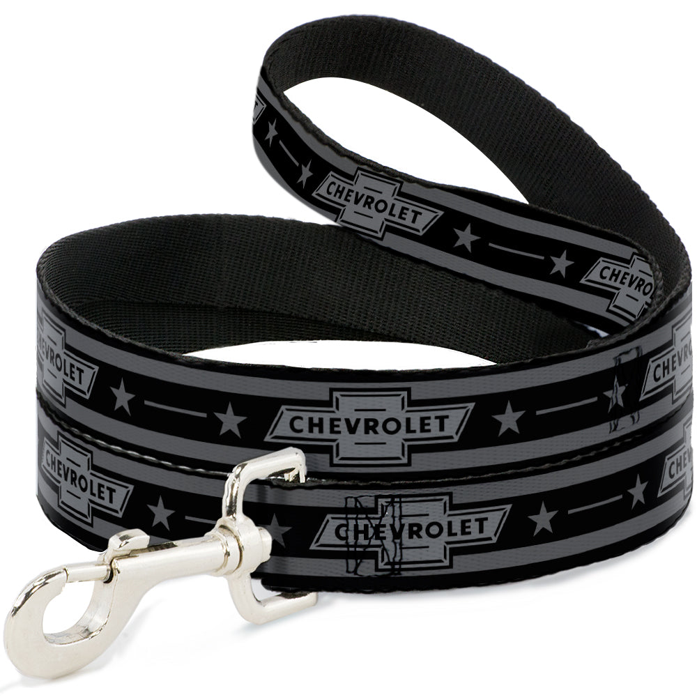 Dog Leash - Vintage CHEVROLET 1934 Bowtie Logo/Stars Stripe Black/Grays Dog Leashes GM General Motors