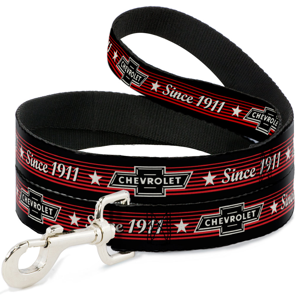 Dog Leash - Vintage CHEVROLET Bowtie SINCE 1911/Stars Stripe Black/Red/Ivory Dog Leashes GM General Motors