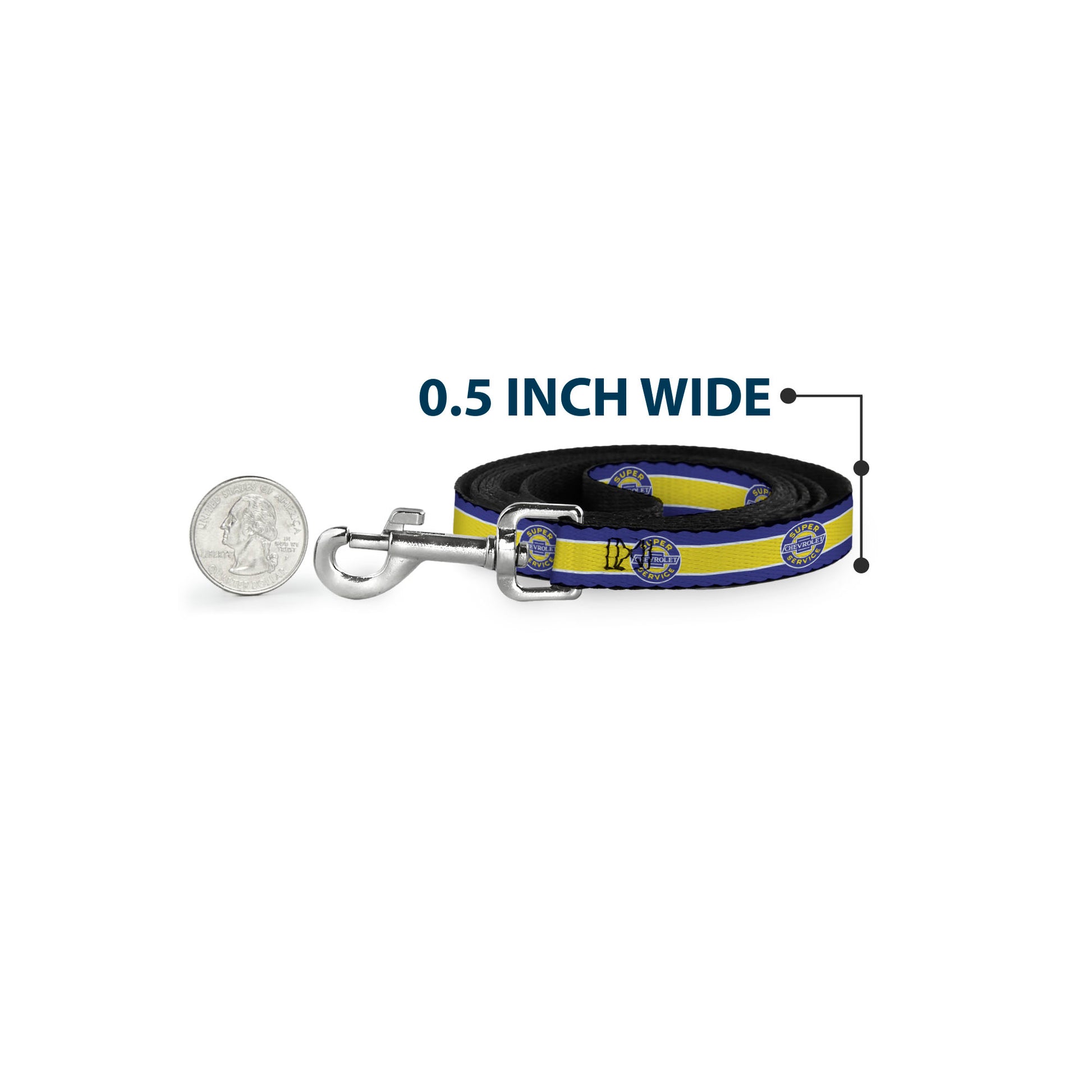 Dog Leash - CHEVROLET SUPER SERVICE Logo/Stripe Blue/White/Yellow Dog Leashes GM General Motors