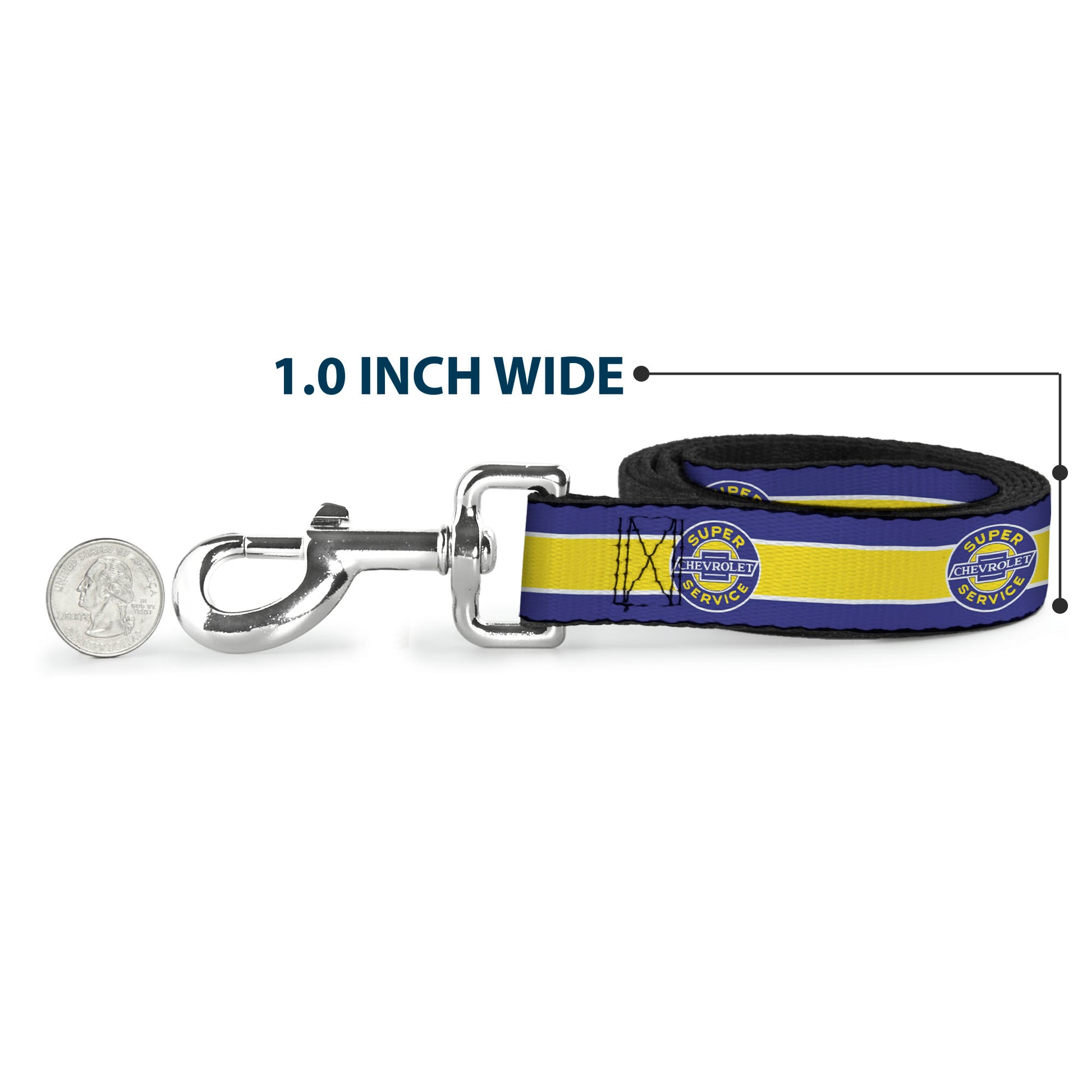 Dog Leash - CHEVROLET SUPER SERVICE Logo/Stripe Blue/White/Yellow Dog Leashes GM General Motors