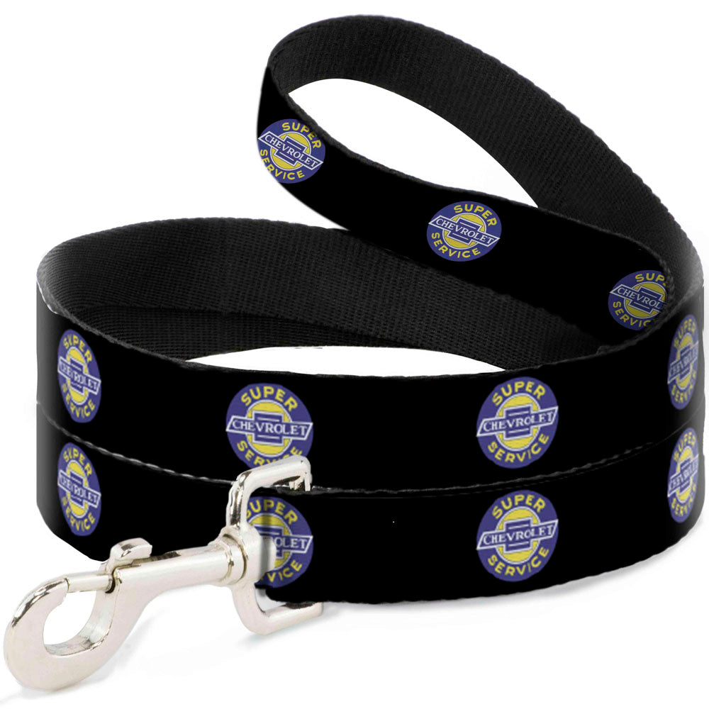 Dog Leash - CHEVROLET SUPER SERVICE Logo Black/Blue/Yellow/White Dog Leashes GM General Motors