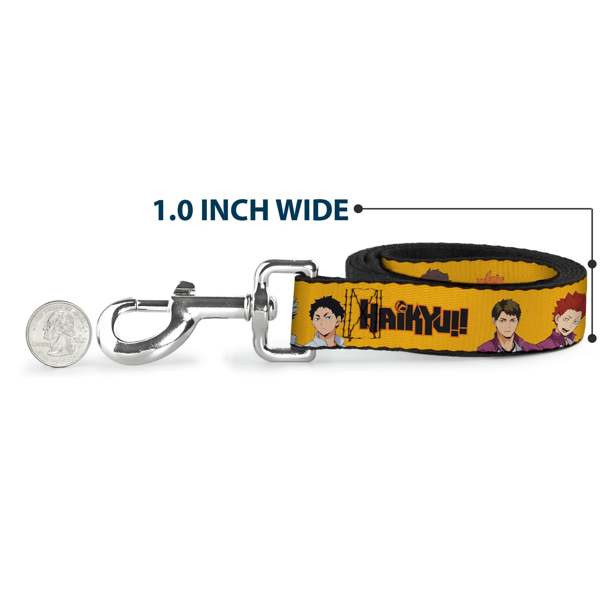 Dog Leash - HAIKYU Player Characters and Title Logo Yellow Dog Leashes Haikyu!!