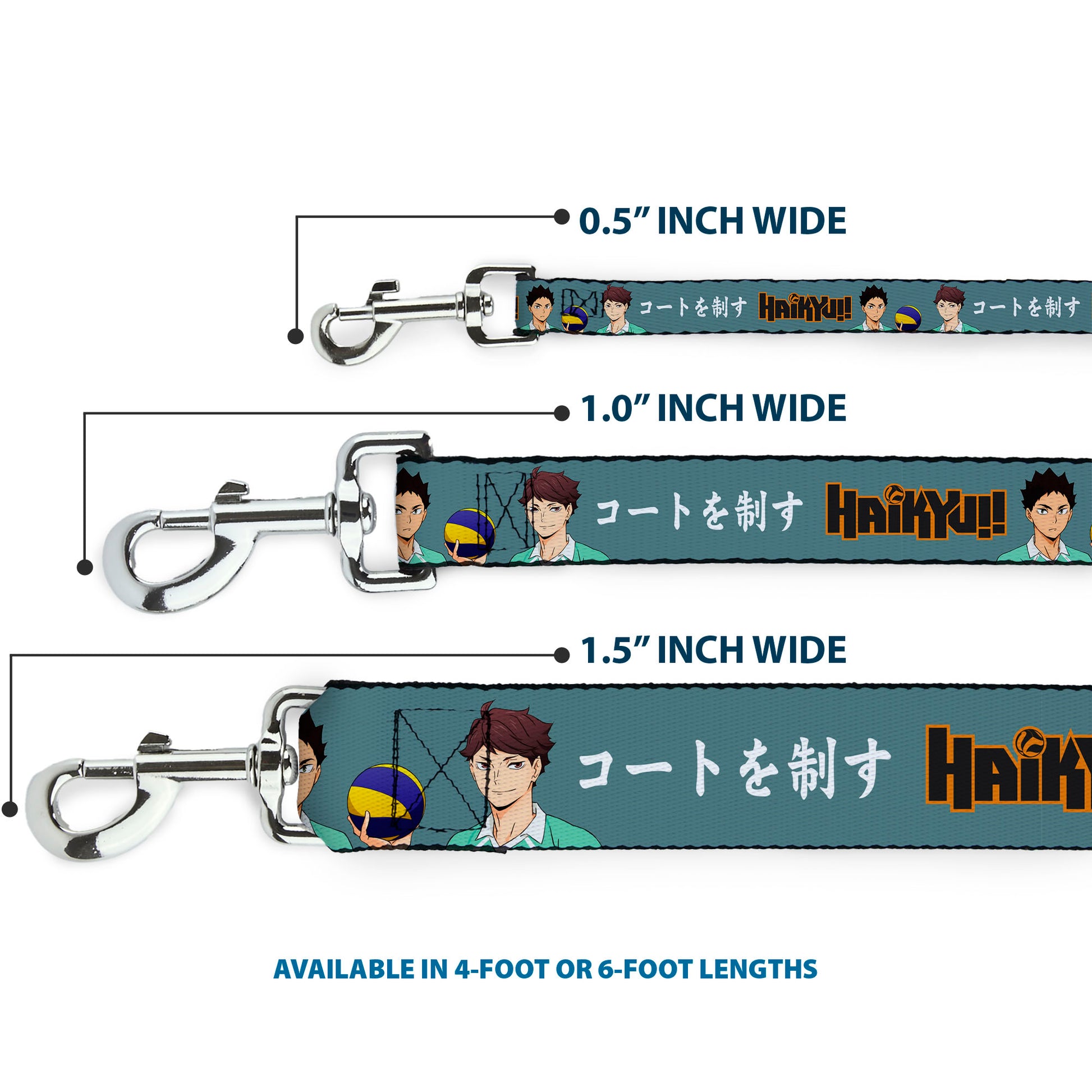Dog Leash - HAIKYU Iwaizumi and Oikawa Control the Court Pose and Title Logo Blue Dog Leashes Haikyu!!