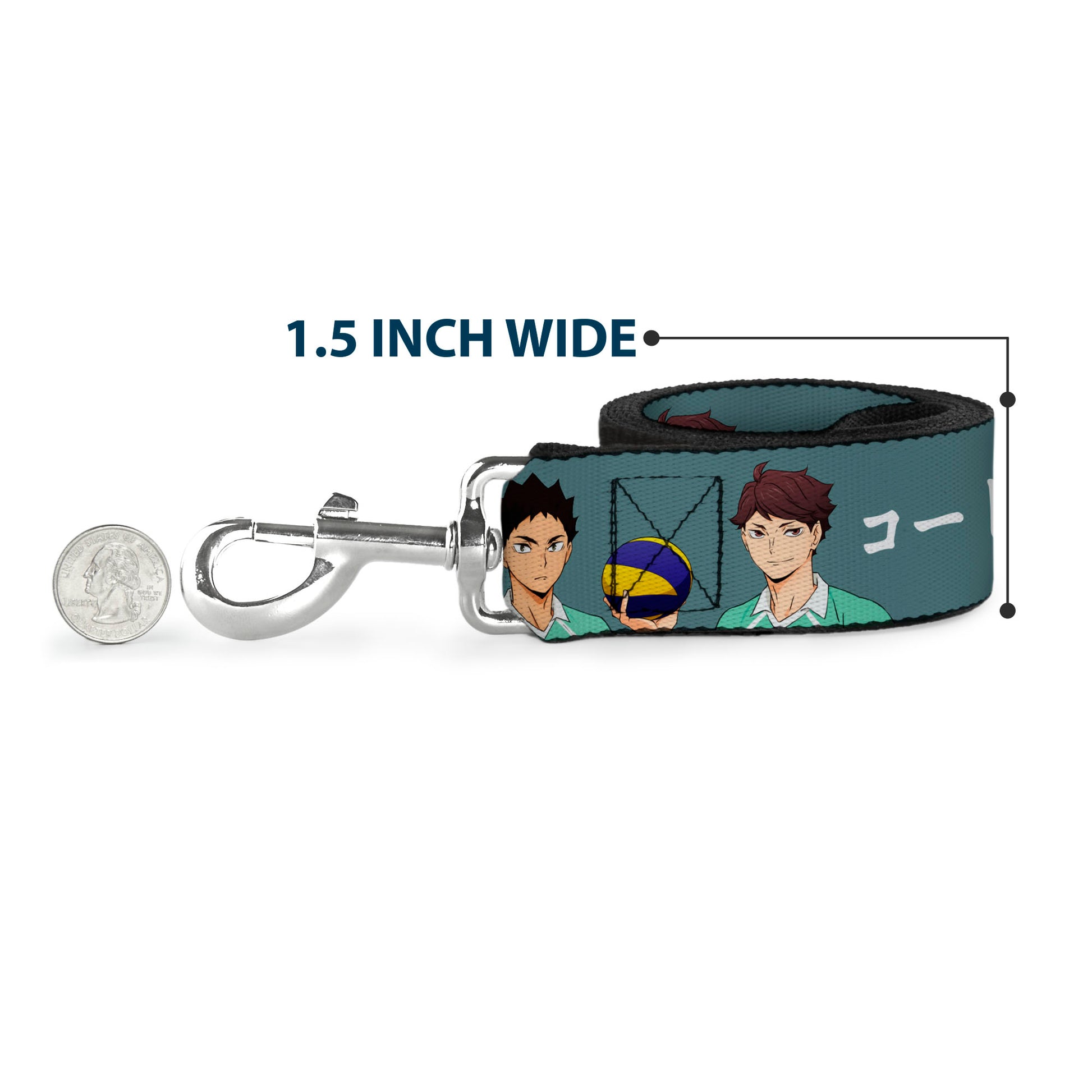 Dog Leash - HAIKYU Iwaizumi and Oikawa Control the Court Pose and Title Logo Blue Dog Leashes Haikyu!!