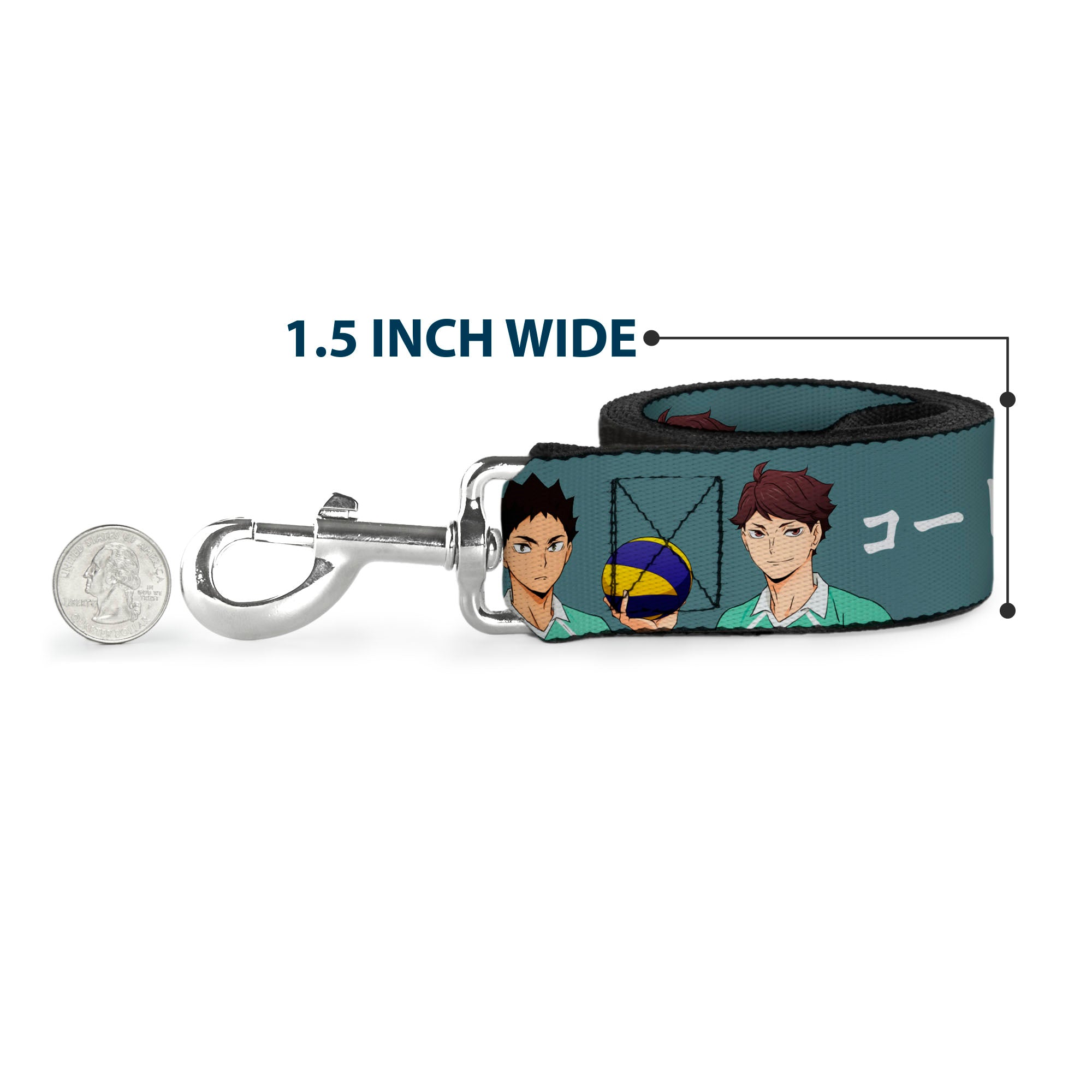 Dog Leash - HAIKYU Iwaizumi and Oikawa Control the Court Pose and Title Logo Blue Dog Leashes Haikyu!!