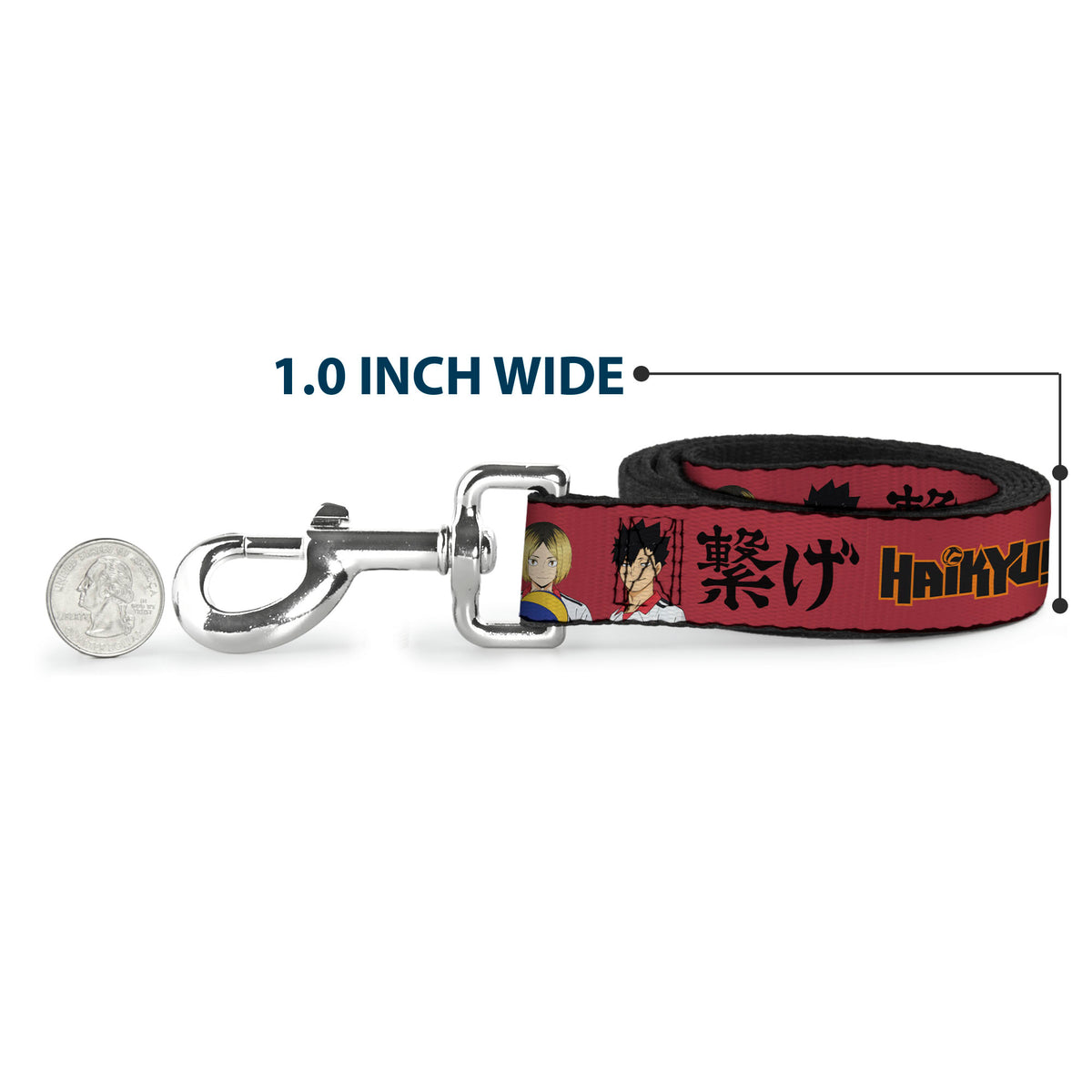 Dog Leash - HAIKYU Kozume and Kuroo Pose and Title Logo Red/Black Dog Leashes Haikyu!!