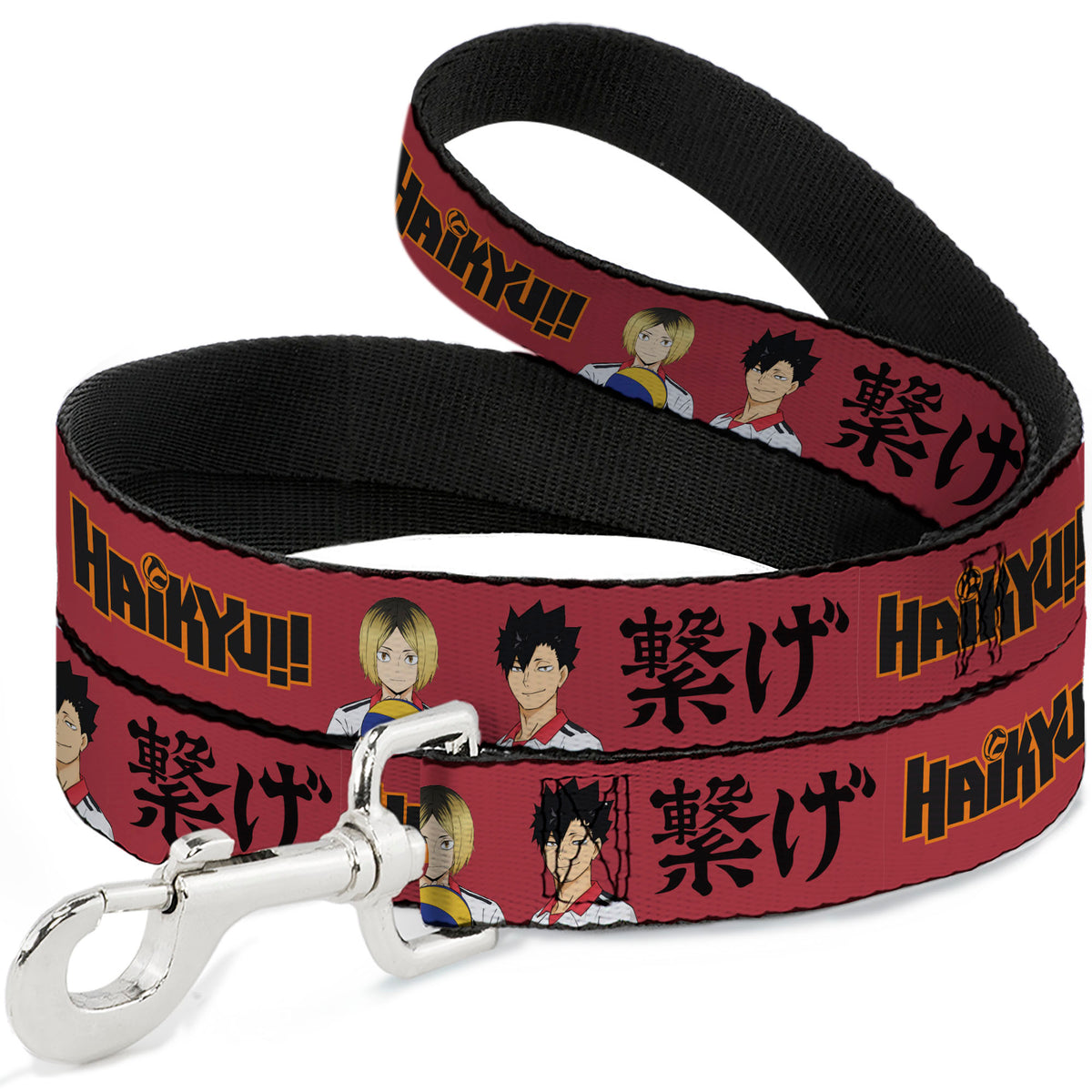 Dog Leash - HAIKYU Kozume and Kuroo Pose and Title Logo Red/Black Dog Leashes Haikyu!!