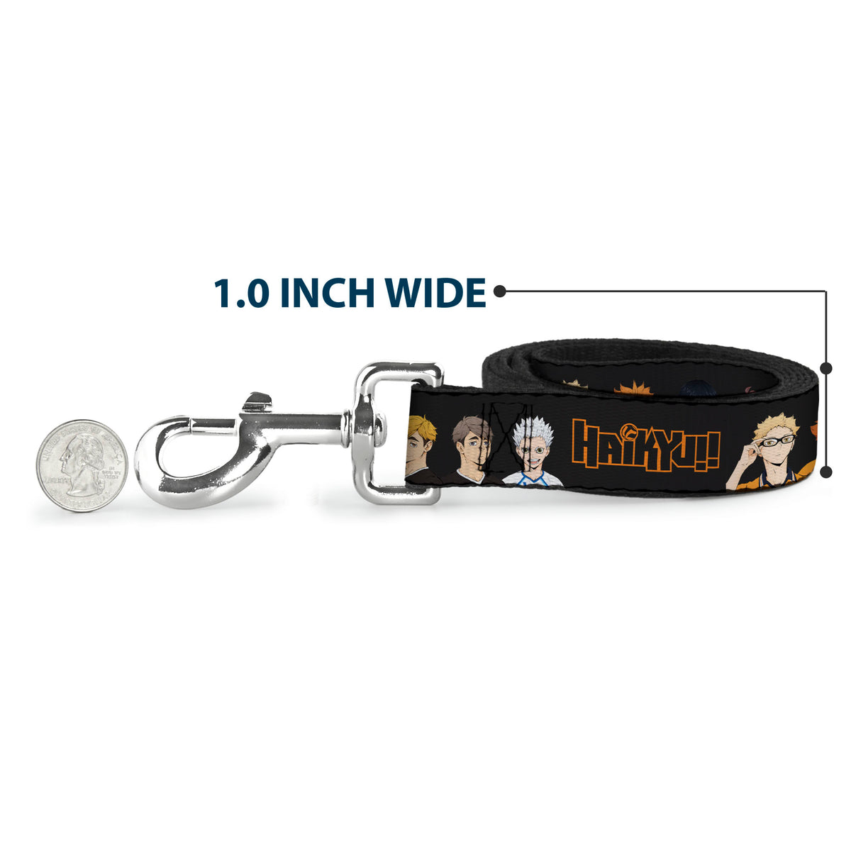 Dog Leash - HAIKYU Volleyball Team Player Groups Line Up Black Dog Leashes Haikyu!!