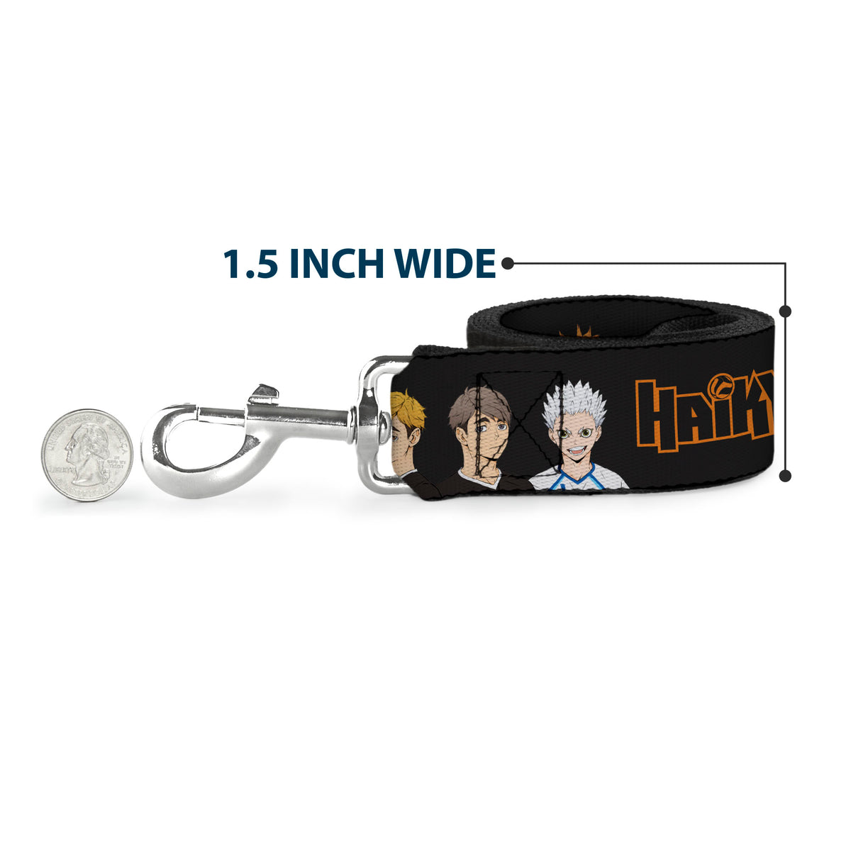 Dog Leash - HAIKYU Volleyball Team Player Groups Line Up Black Dog Leashes Haikyu!!