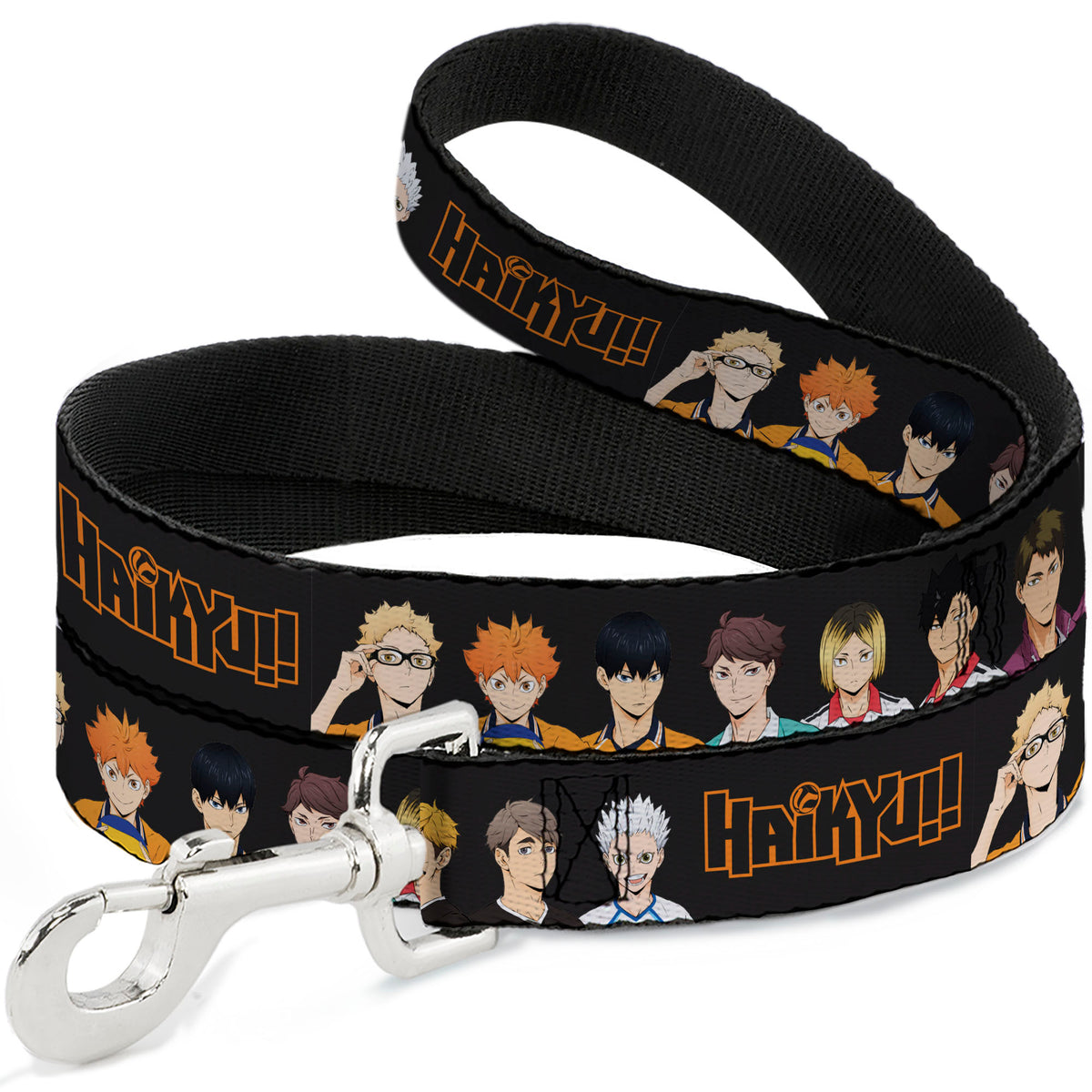 Dog Leash - HAIKYU Volleyball Team Player Groups Line Up Black Dog Leashes Haikyu!!
