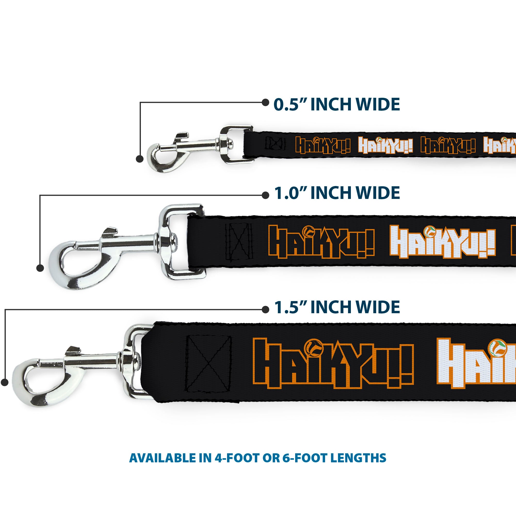 Dog Leash - HAIKYU Title Logos Black/Orange/White Dog Leashes Haikyu!!