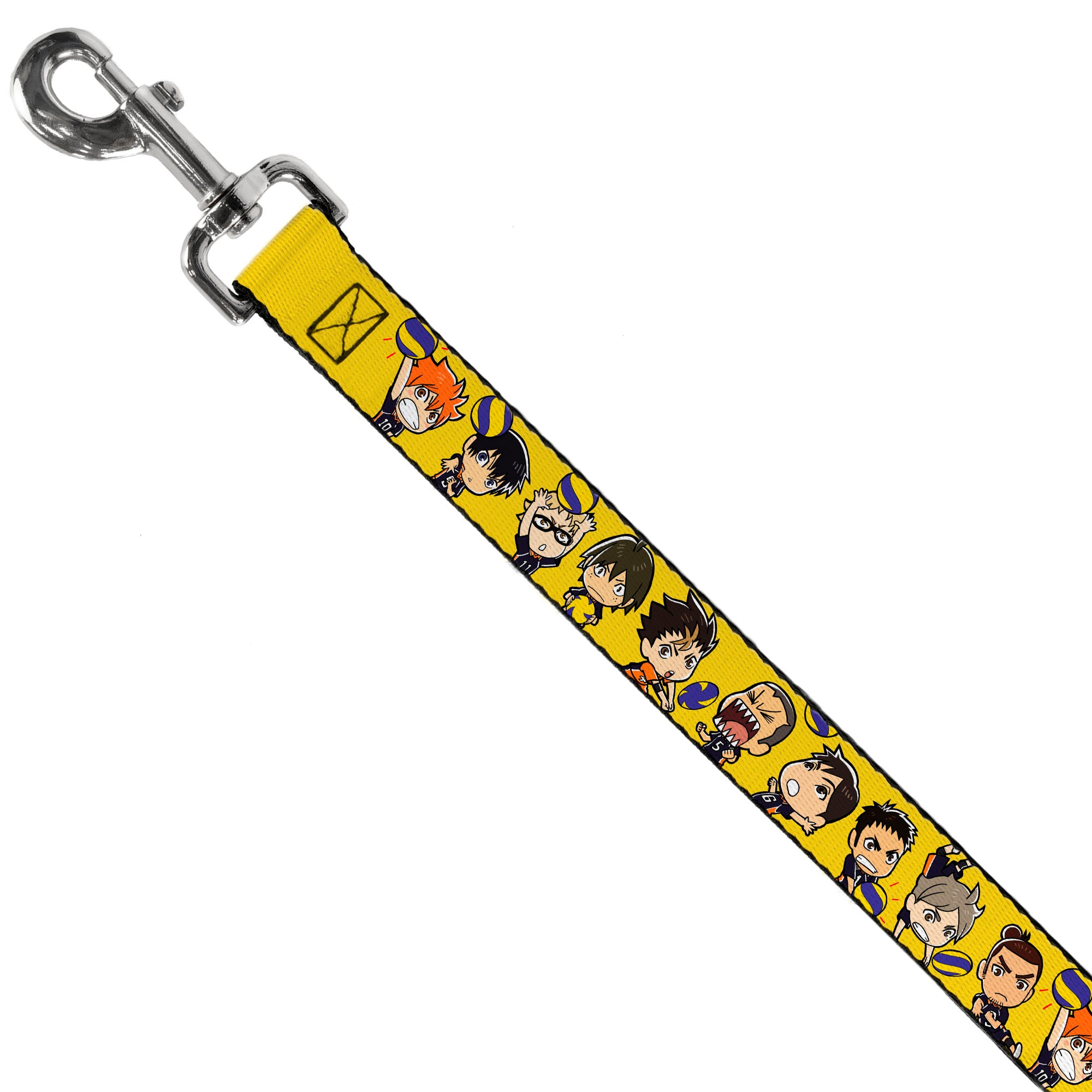 Dog Leash - Haikyu Chibi Volleyball Player Warm Up Pose Yellow Dog Leashes Haikyu!!