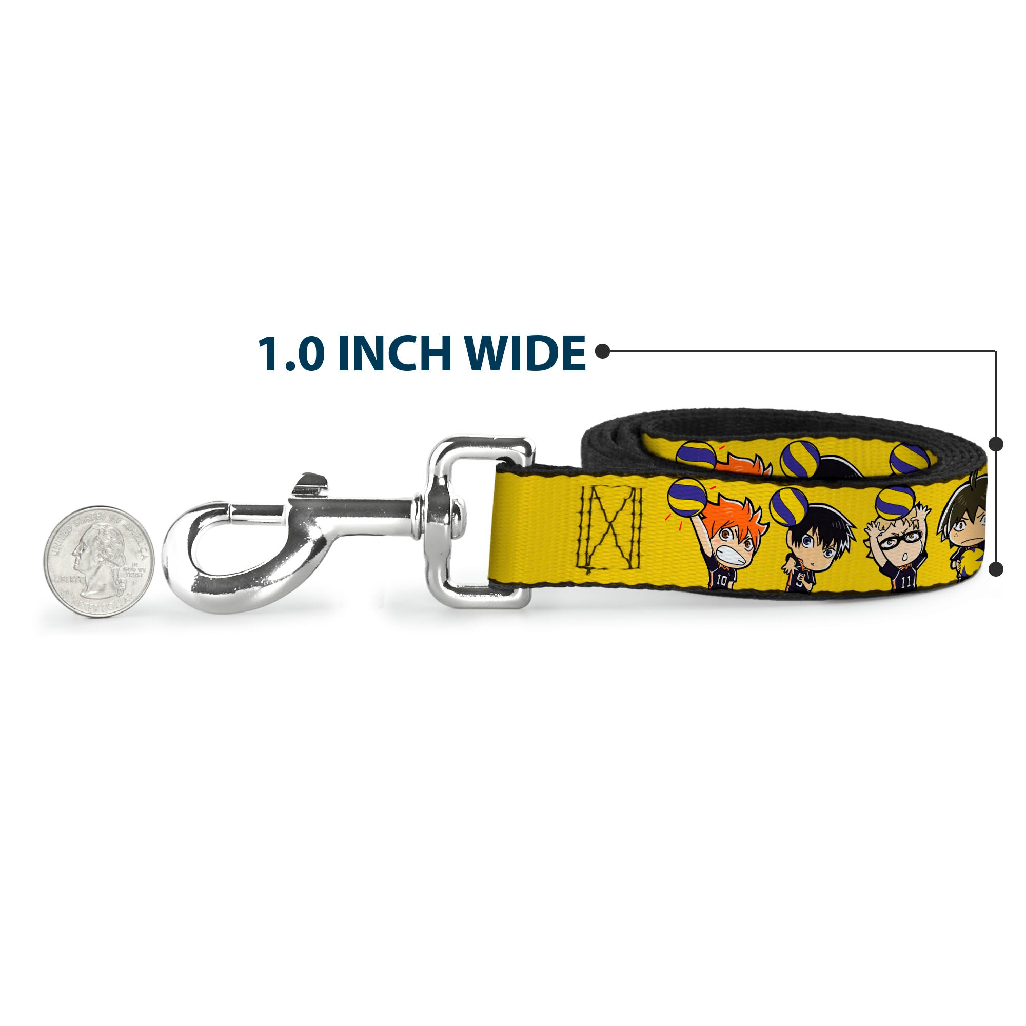 Dog Leash - Haikyu Chibi Volleyball Player Warm Up Pose Yellow Dog Leashes Haikyu!!