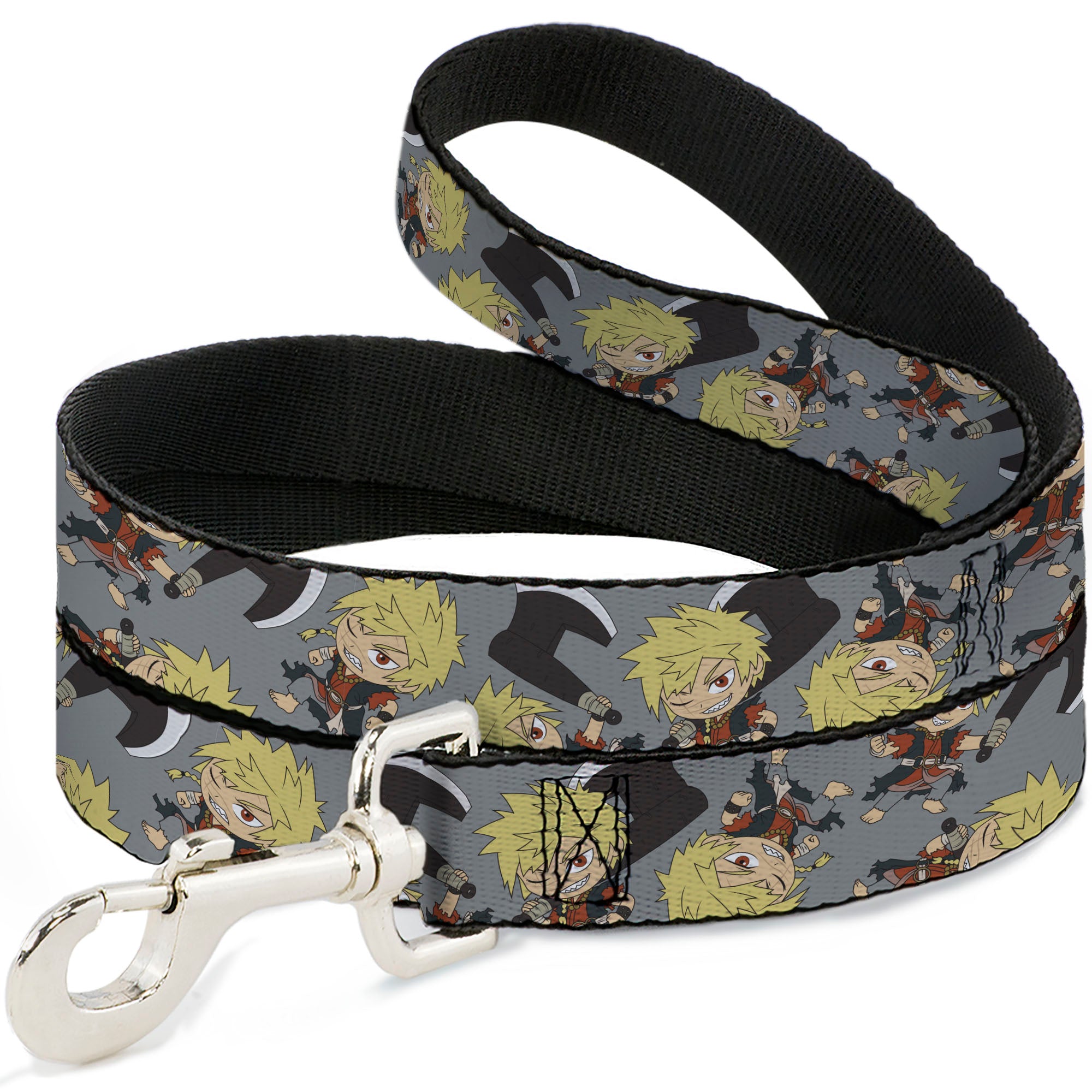 Dog Leash - Hell's Paradise Chibi Aza Chobei Axe Poses Scattered Gray Dog Leashes Hell's Paradise