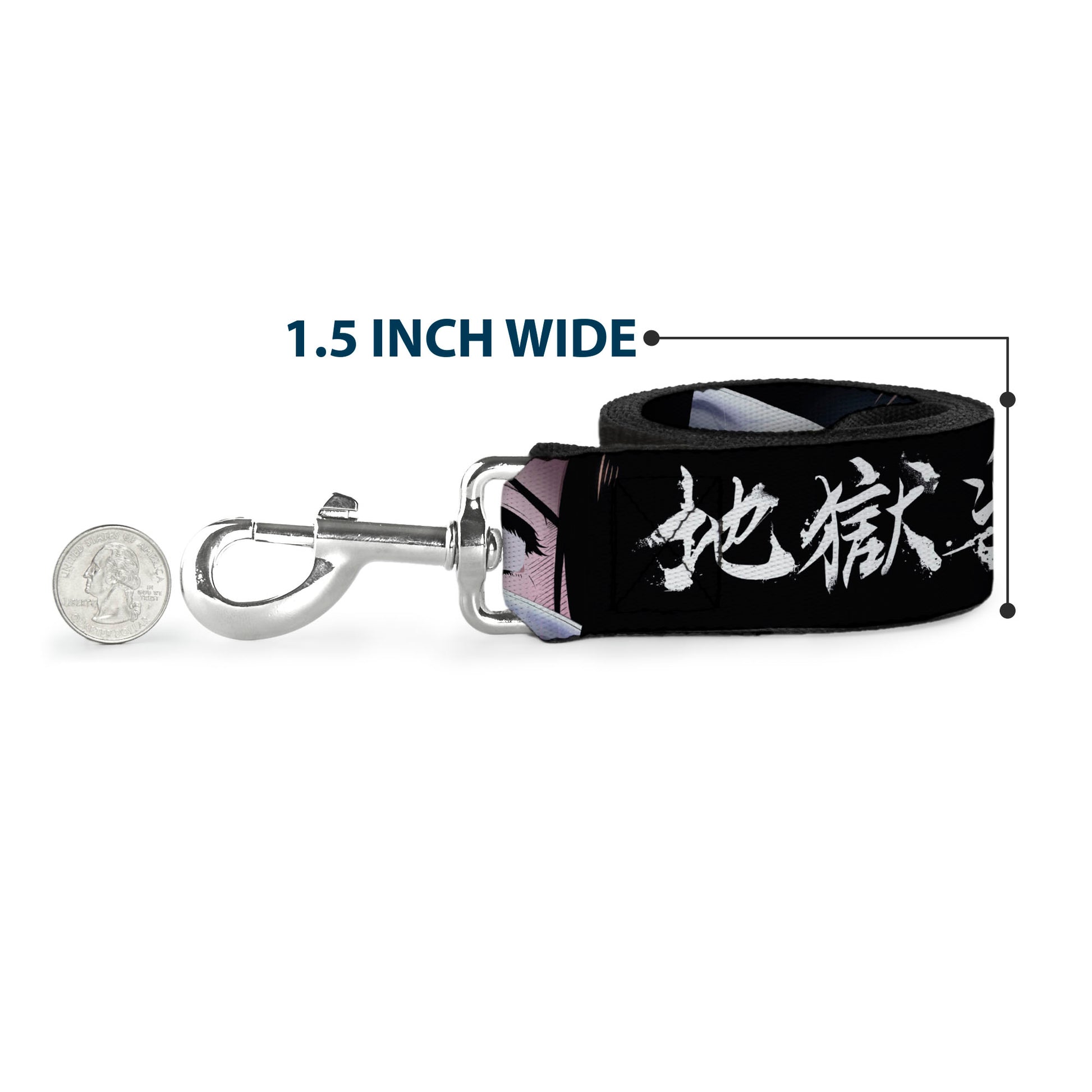 Dog Leash - Hell's Paradise Gabimaru and Sagiri Eyes and Title Logo Black/White Dog Leashes Hell's Paradise