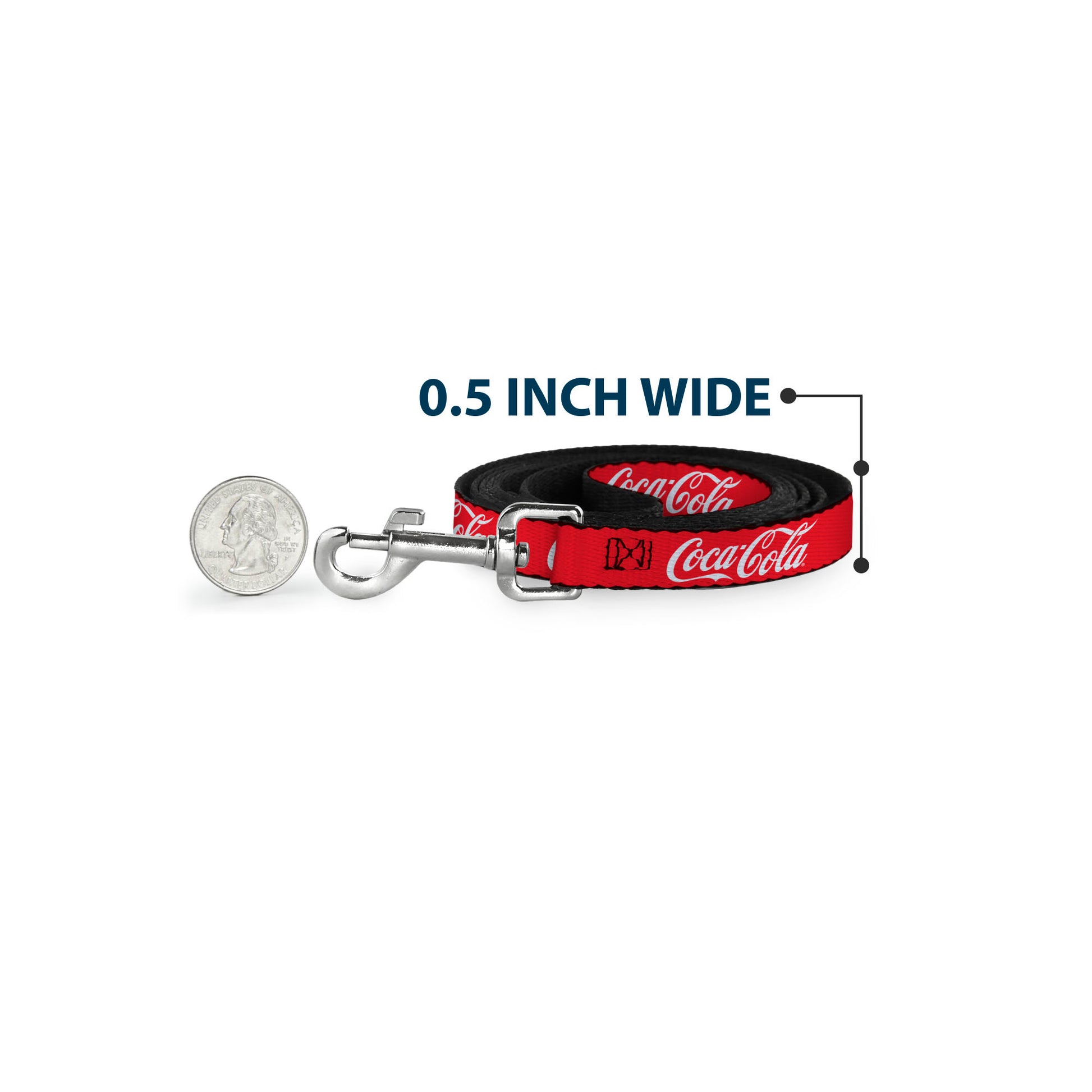 Dog Leash - COCA-COLA Script Logo Red/White Dog Leashes Coca-Cola