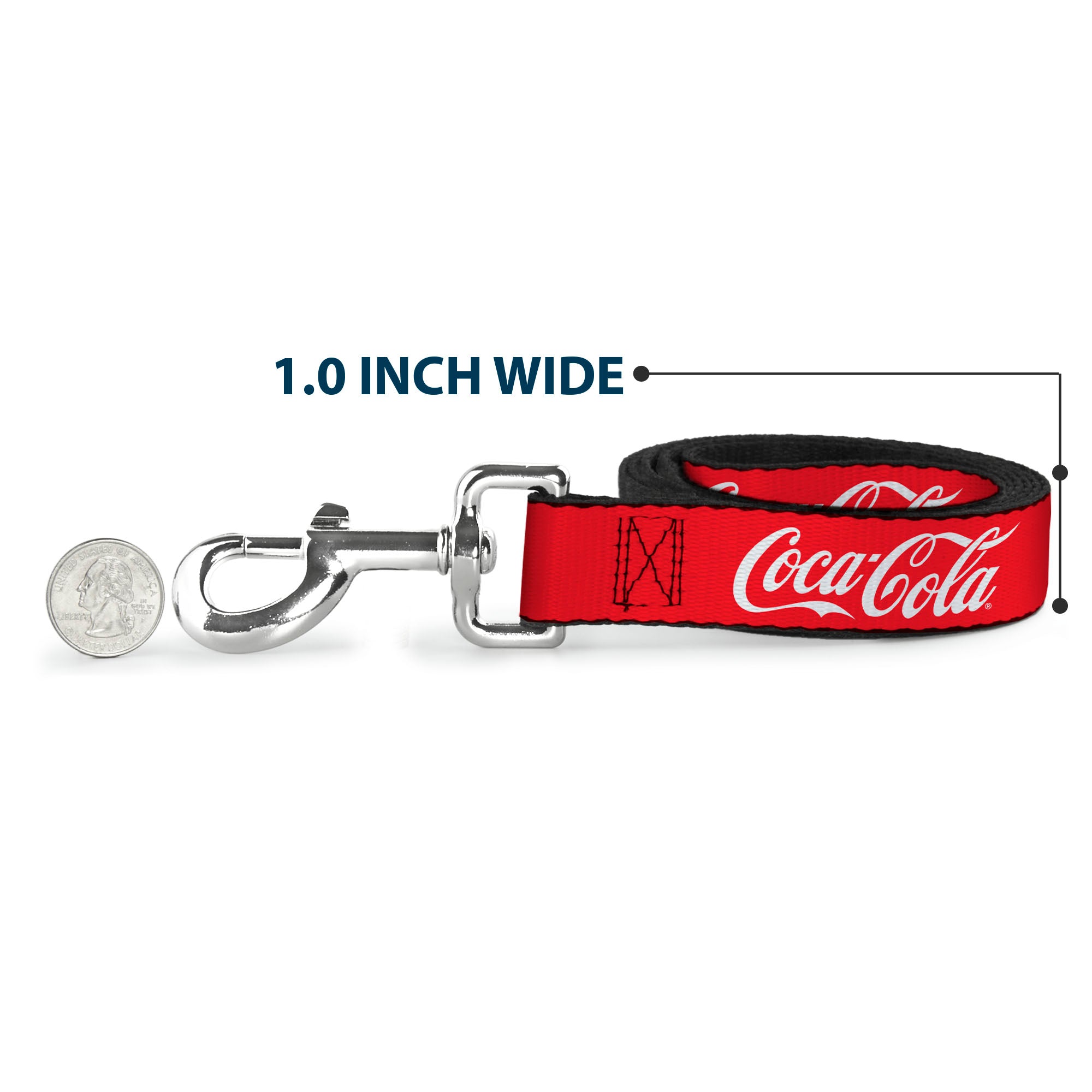 Dog Leash - COCA-COLA Script Logo Red/White Dog Leashes Coca-Cola