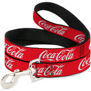 Dog Leash - COCA-COLA Script Logo Red/White Dog Leashes Coca-Cola