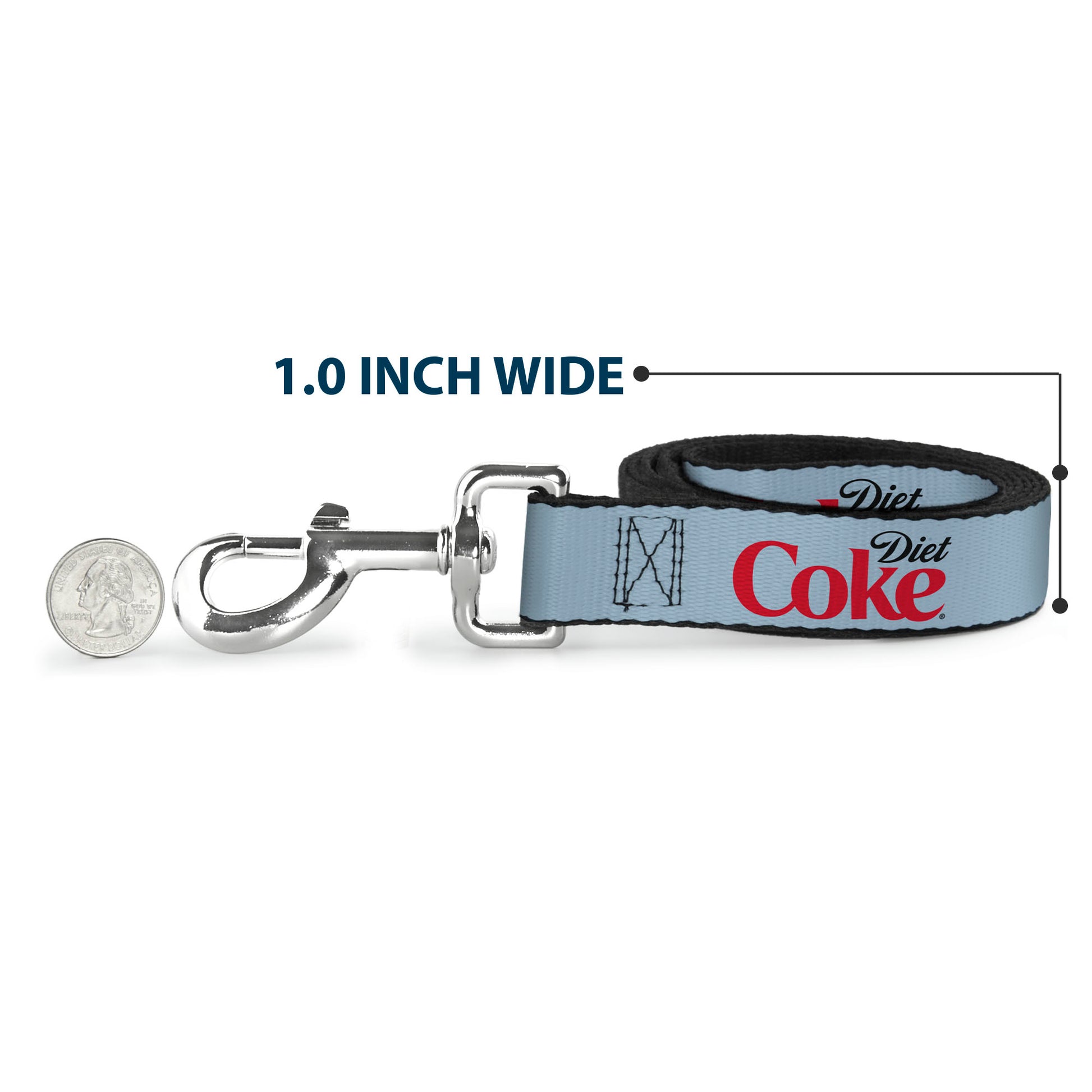 Dog Leash - DIET COKE Logo Light Gray/Black/Red Dog Leashes Coca-Cola