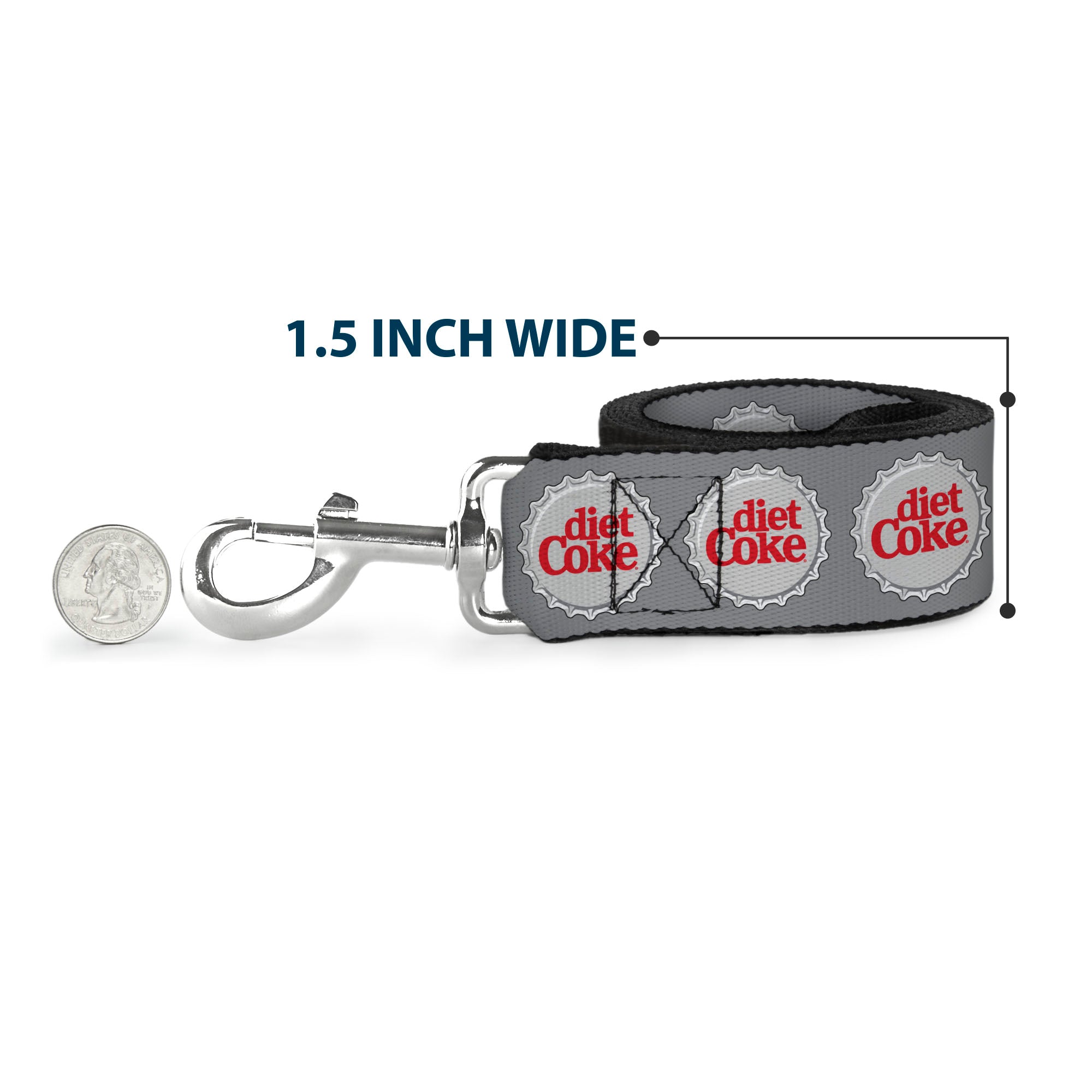 Dog Leash - DIET COKE Bottle Caps Grays/White/Red Dog Leashes Coca-Cola