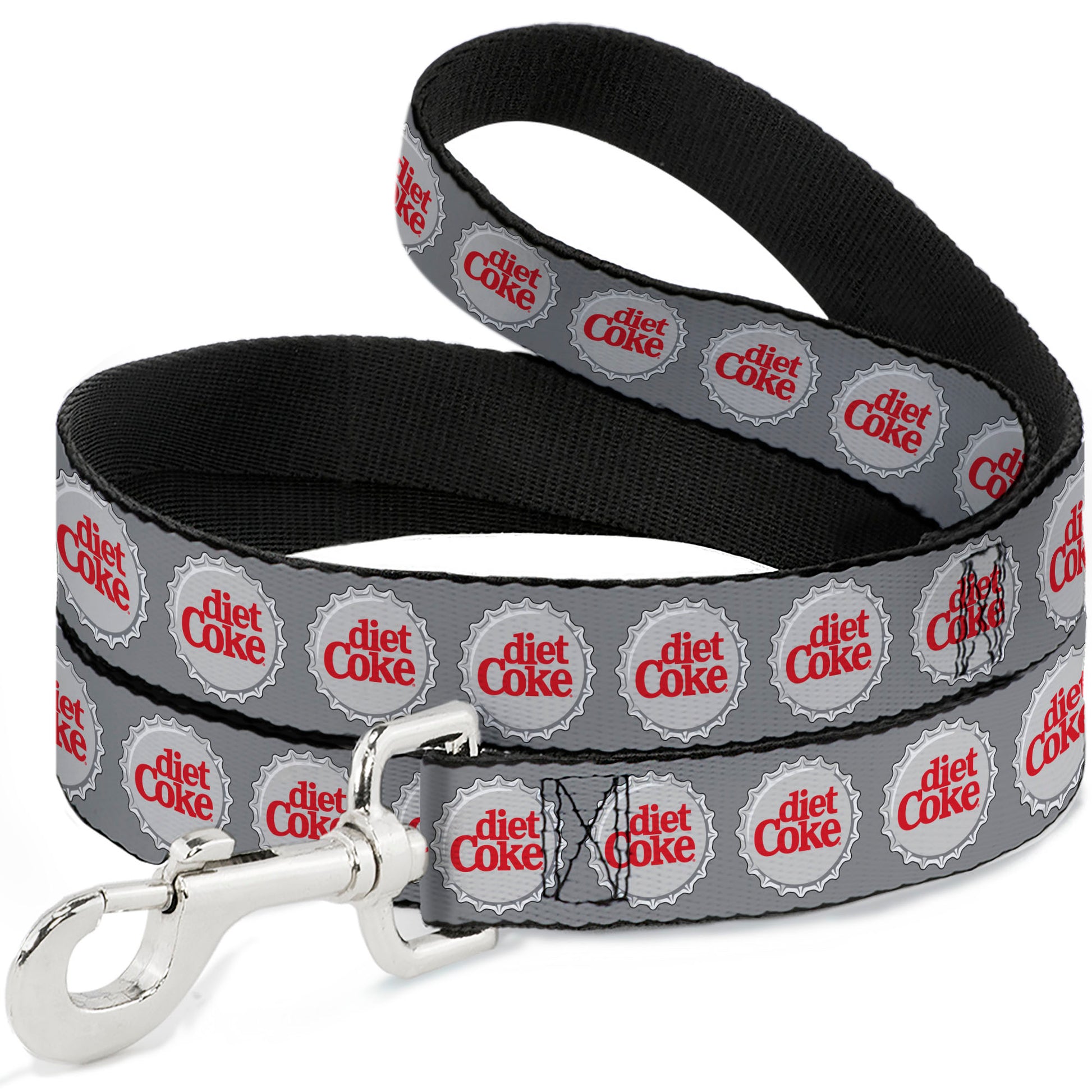 Dog Leash - DIET COKE Bottle Caps Grays/White/Red Dog Leashes Coca-Cola