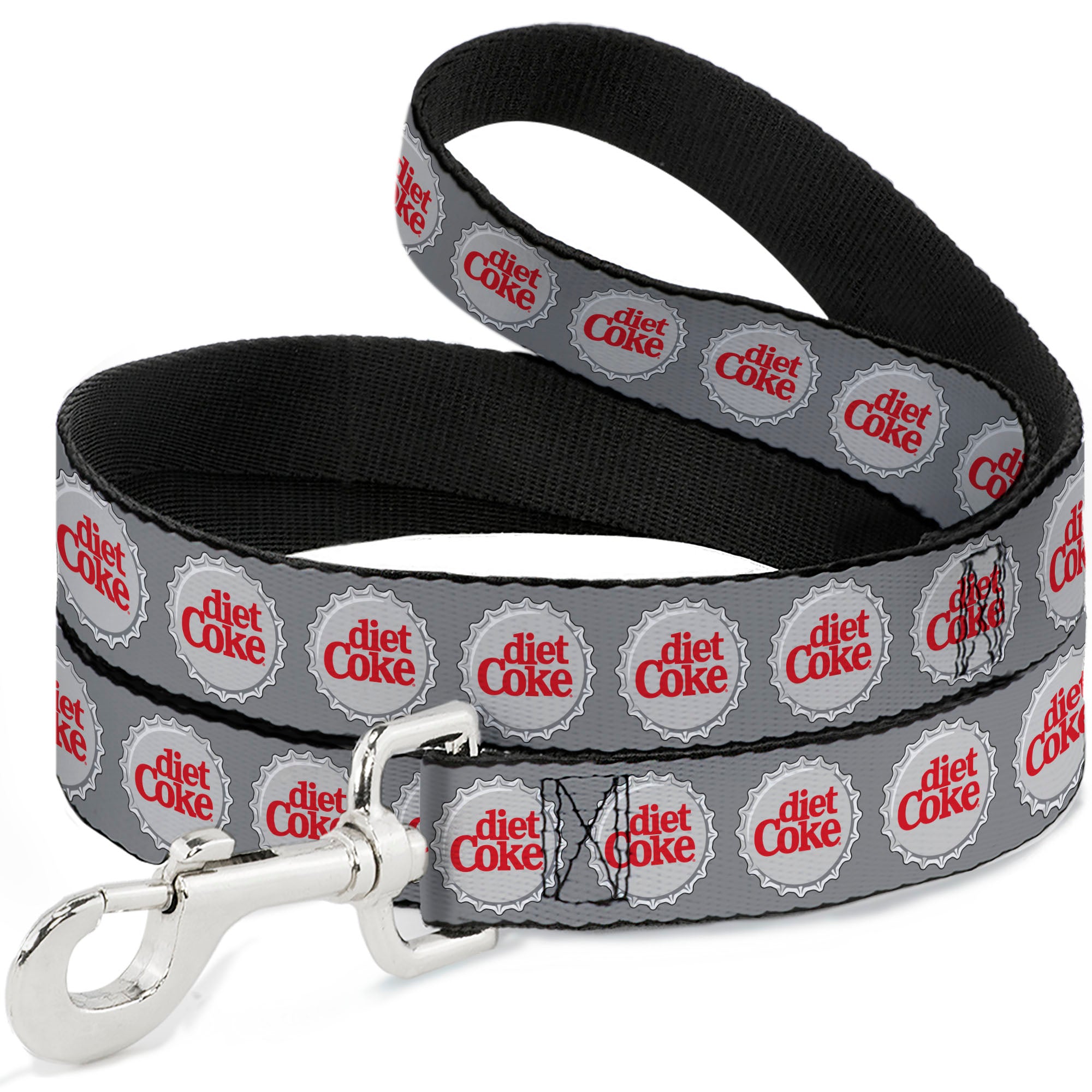 Dog Leash - DIET COKE Bottle Caps Grays/White/Red Dog Leashes Coca-Cola