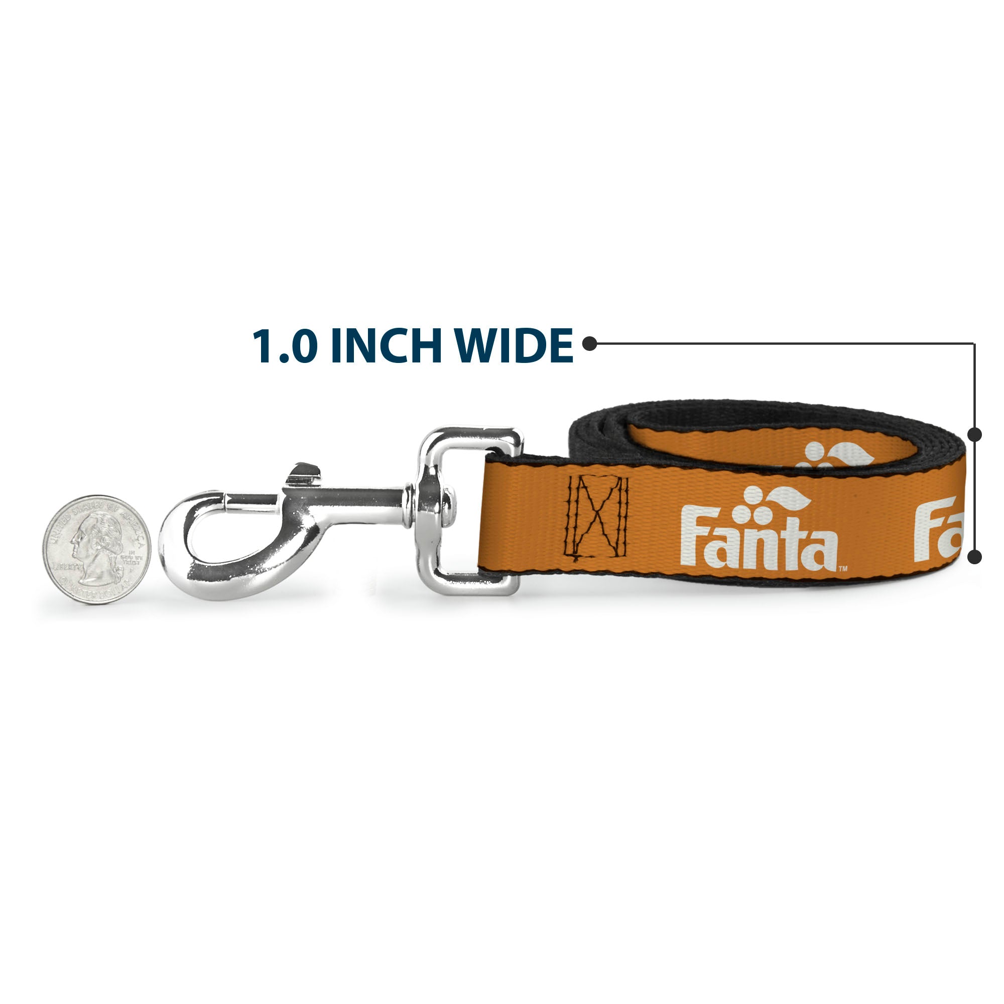 Dog Leash - Vintage Orange FANTA Logo Orange/White Dog Leashes Coca-Cola