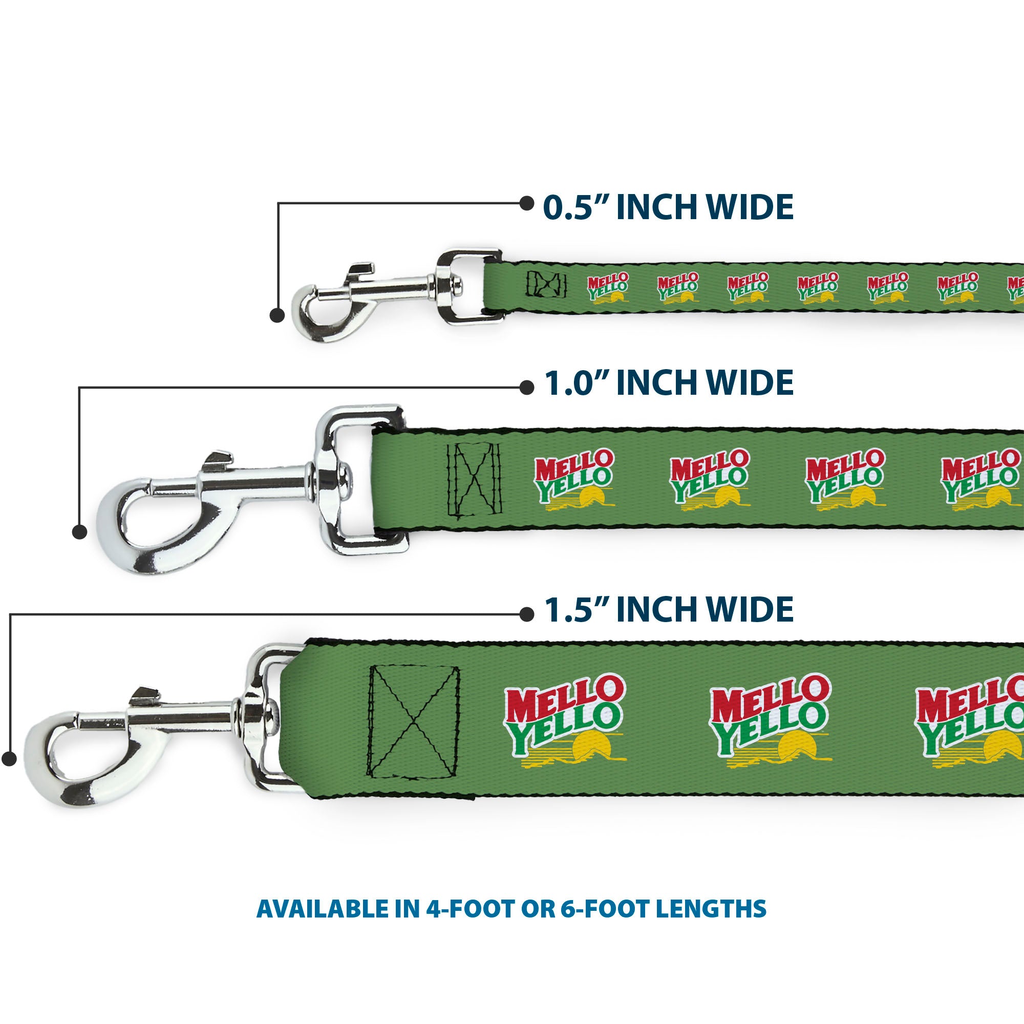 Dog Leash - MELLO YELLO Logo Green/White/Red/Yellow