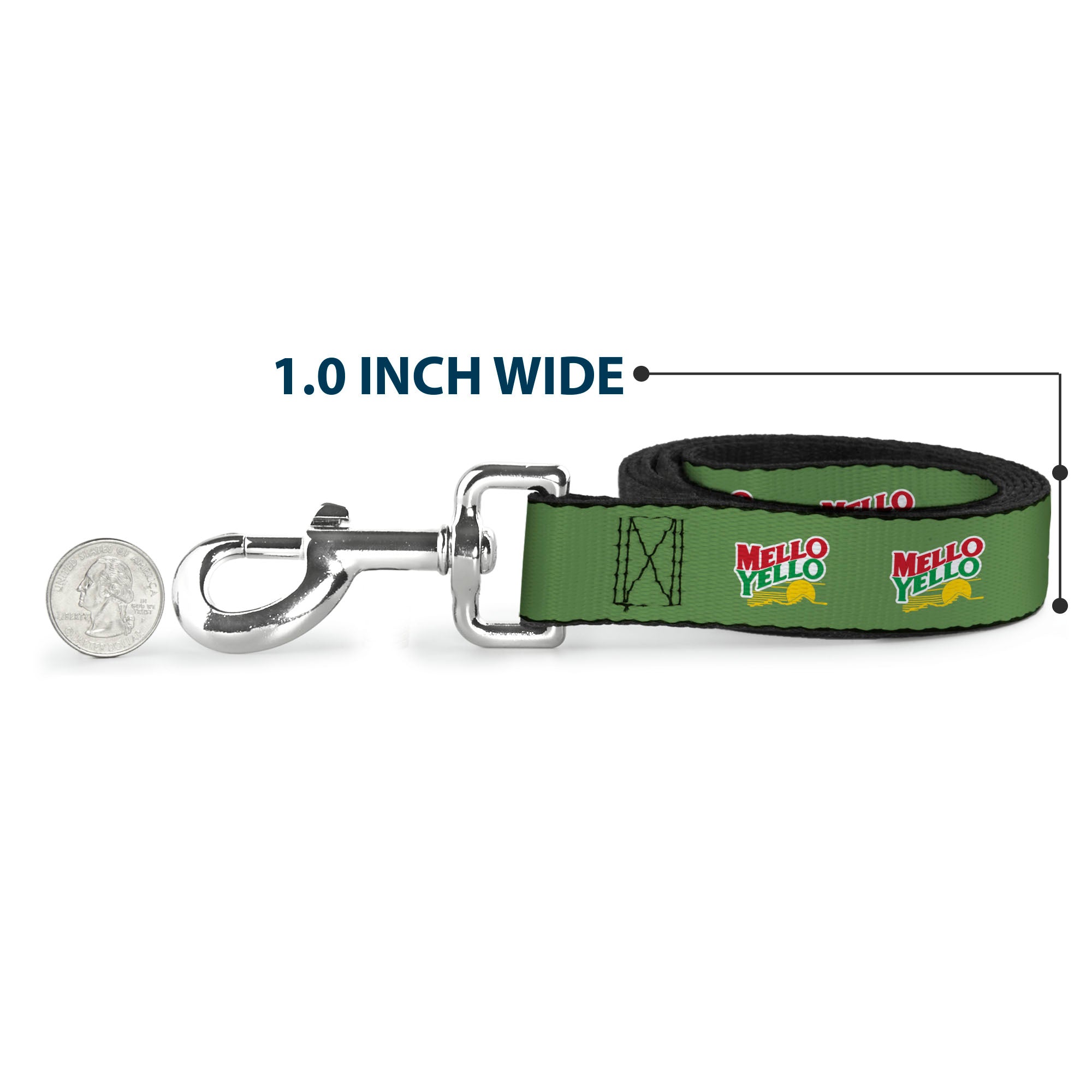 Dog Leash - MELLO YELLO Logo Green/White/Red/Yellow