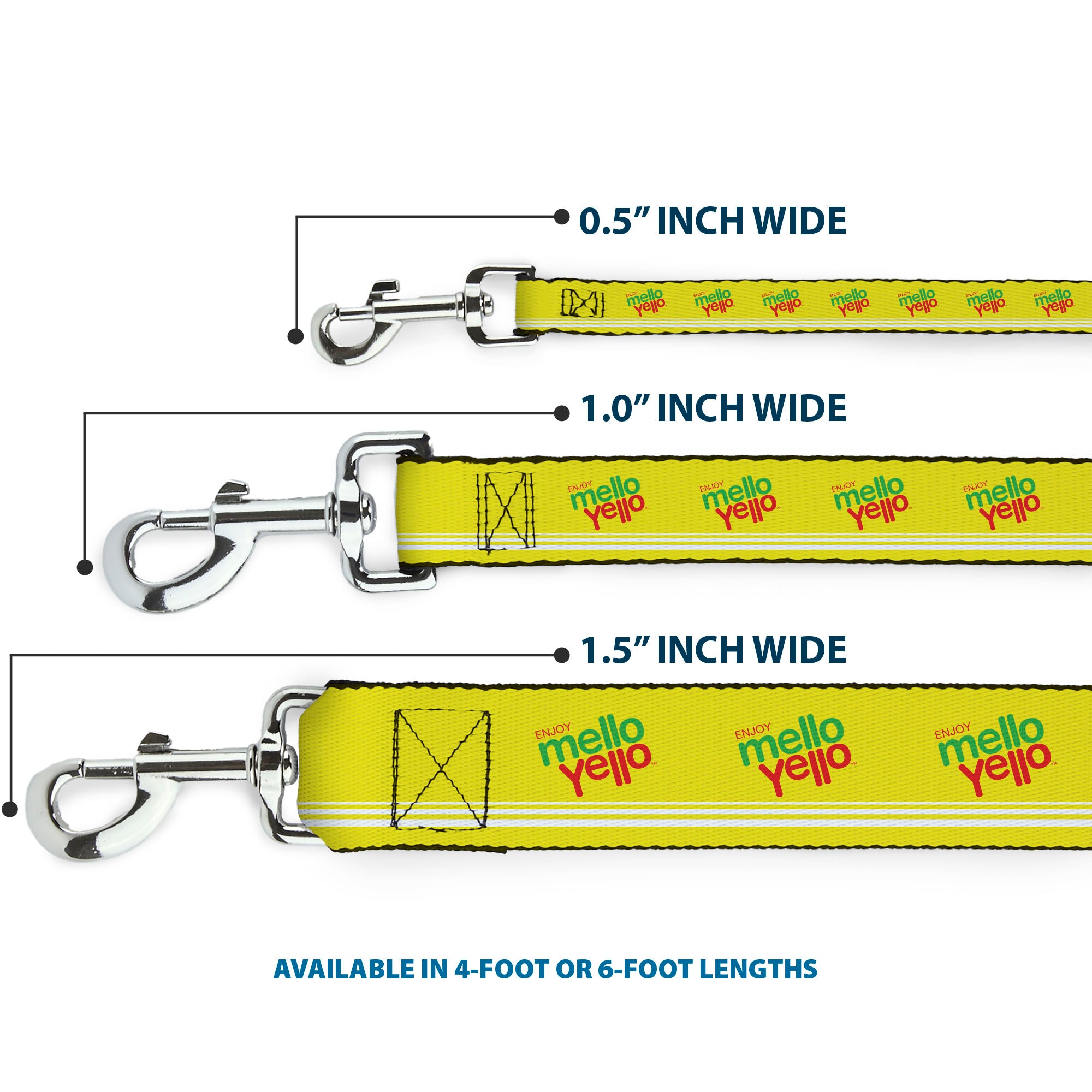 Dog Leash - ENJOY MELLO YELLO Logo Yellow/Red/Green Dog Leashes Coca-Cola