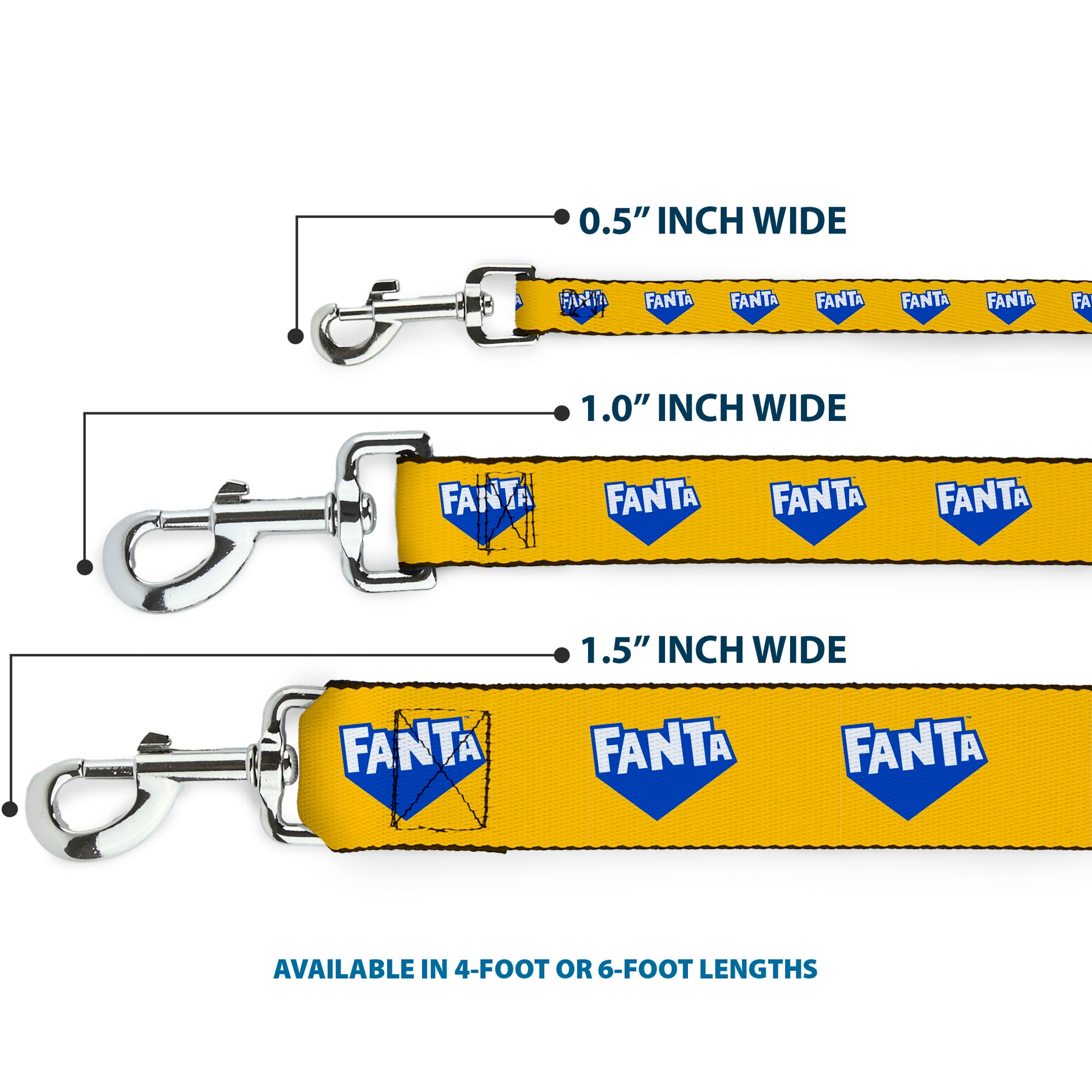 Dog Leash - FANTA Logo Pineapple Yellow/Blue/White Dog Leashes Coca-Cola