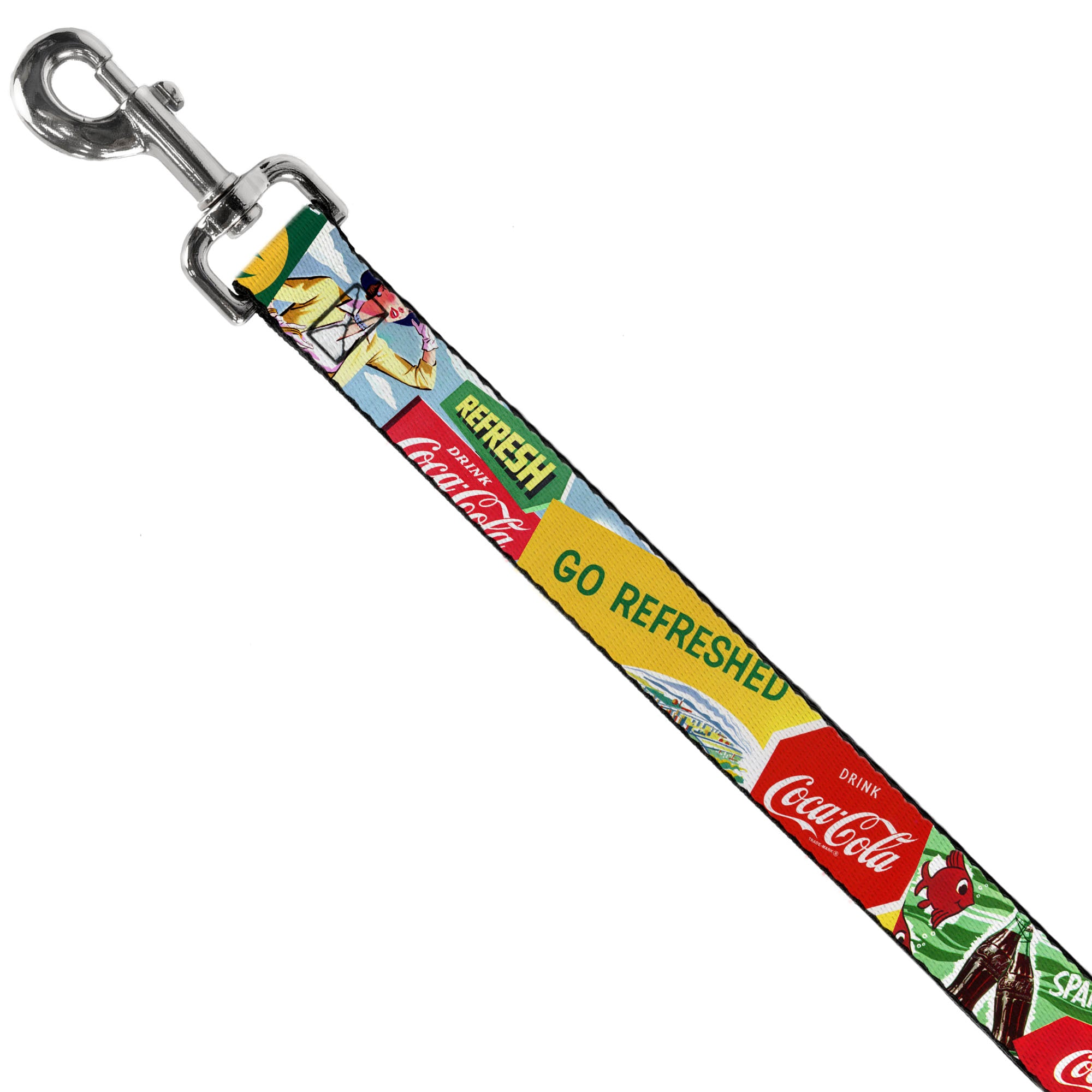 Dog Leash - Vintage Coca-Cola GO REFRESHED Ads and Icons Collage Dog Leashes Coca-Cola