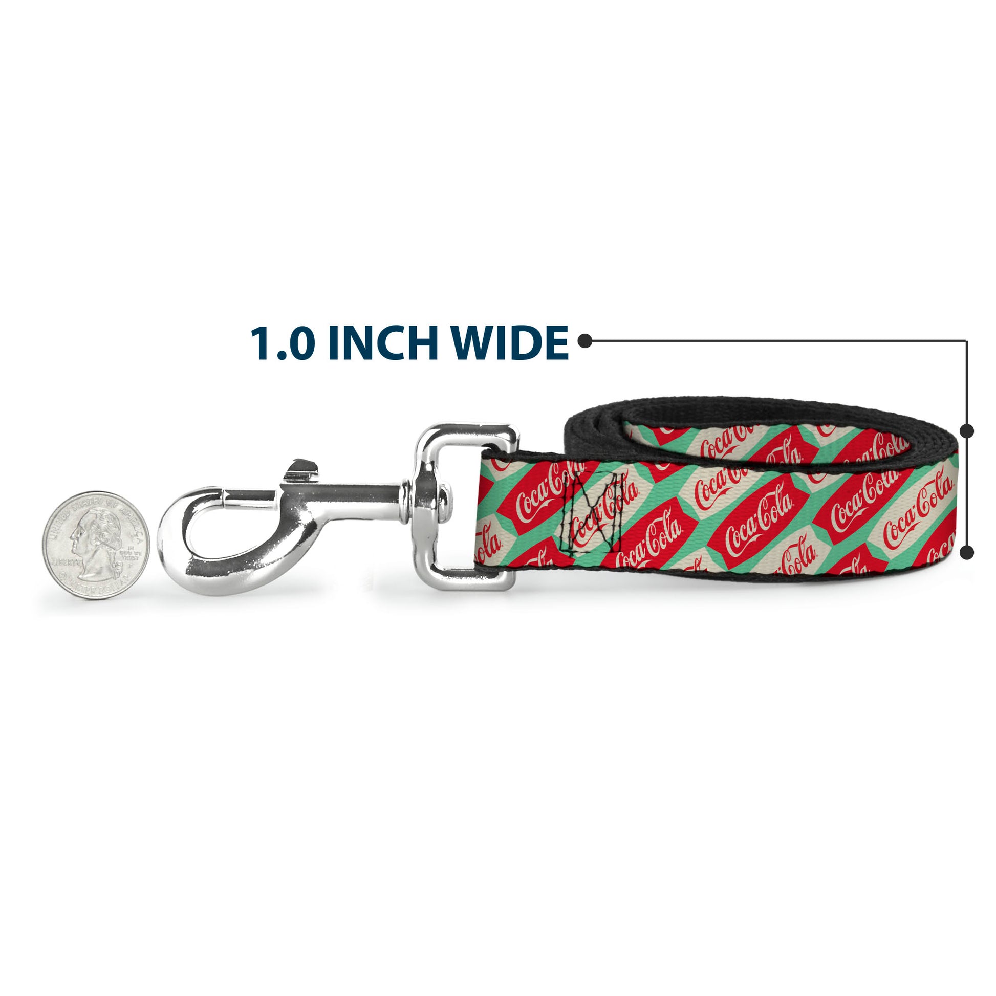 Dog Leash - Coca-Cola Script Marquee Logo Green/Red/White Dog Leashes Coca-Cola