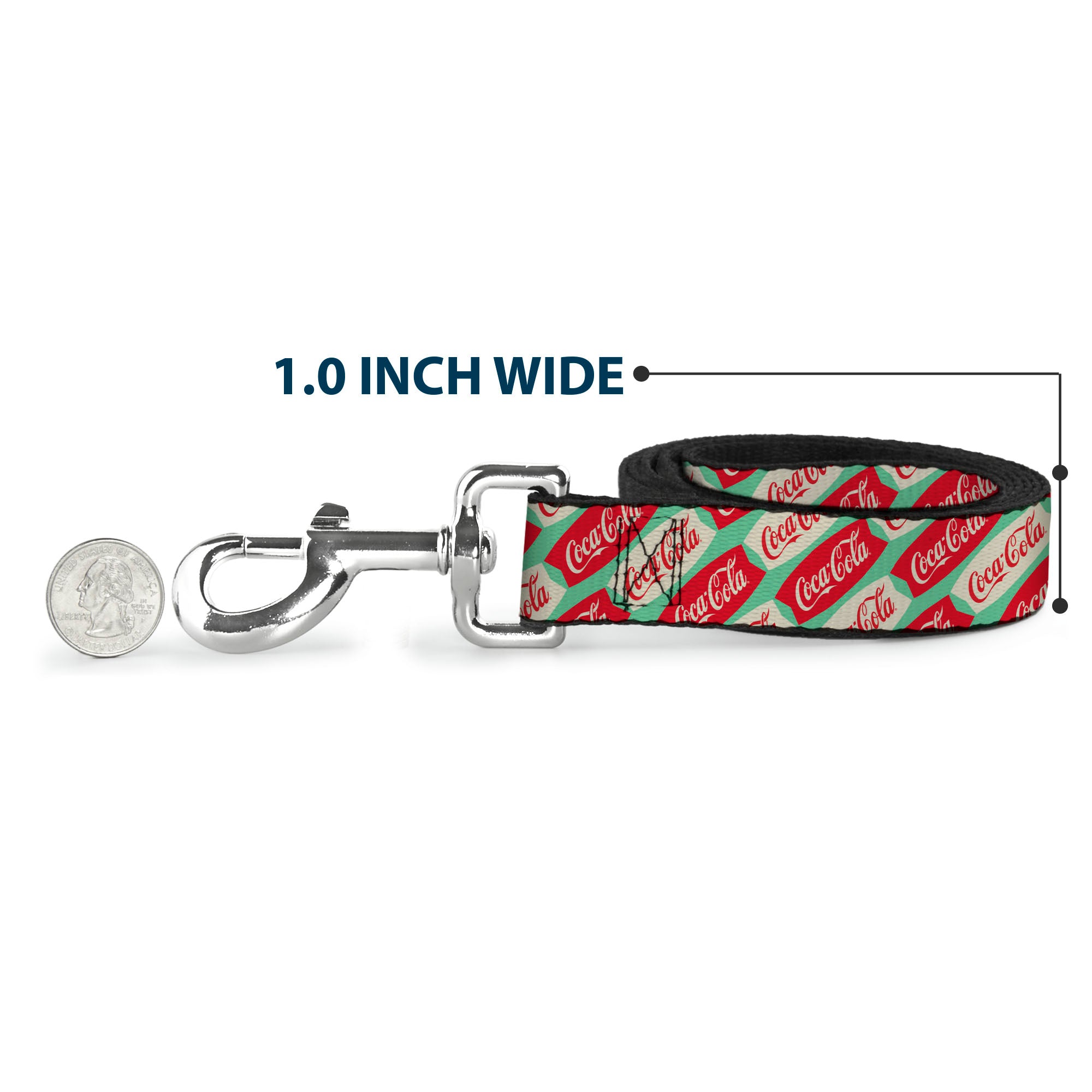 Dog Leash - Coca-Cola Script Marquee Logo Green/Red/White Dog Leashes Coca-Cola