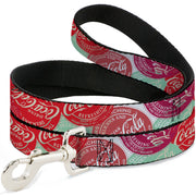 Dog Leash - DRINK COCA-COLA Coke Patches Stacked Reds/Multi Color Dog Leashes Coca-Cola