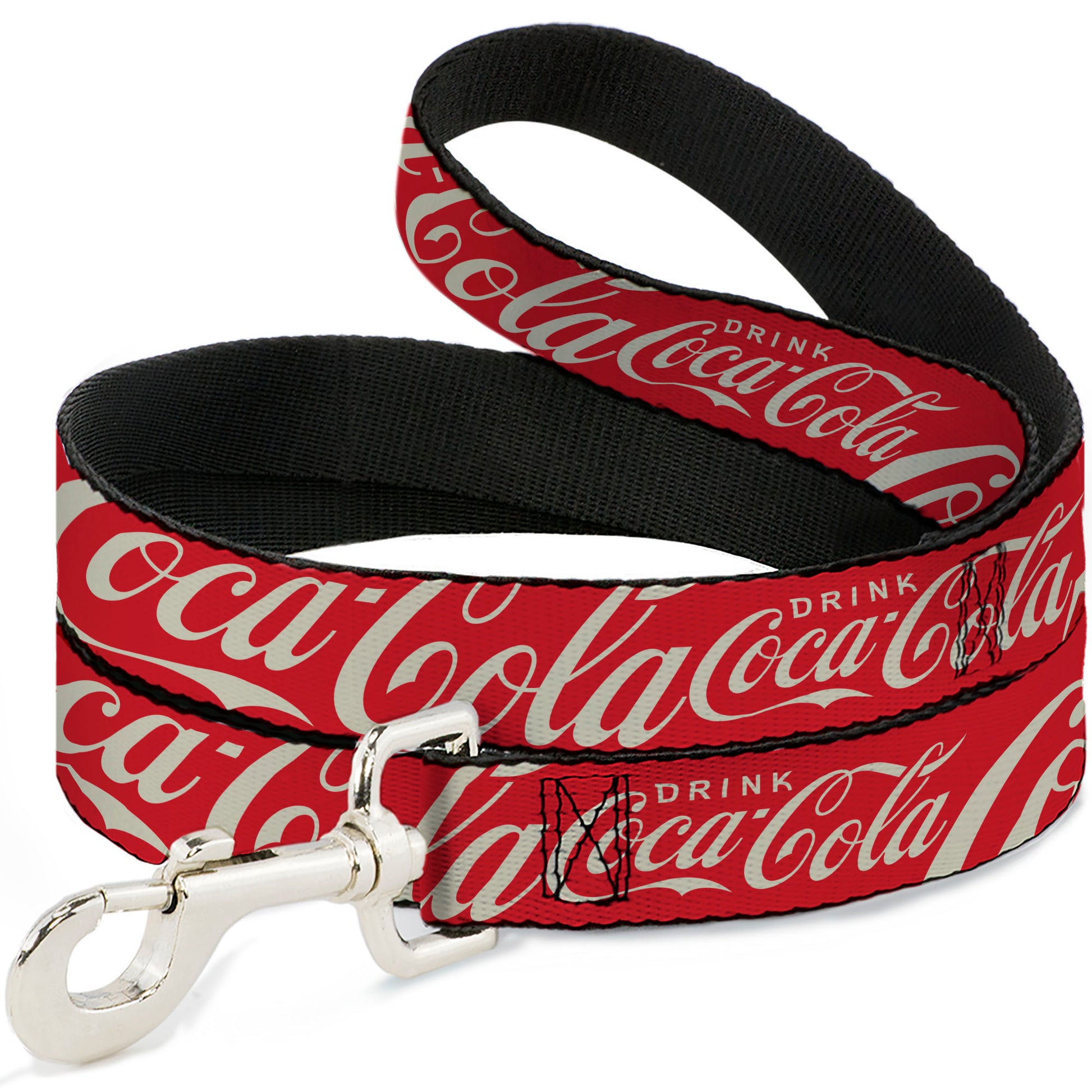 Dog Leash - DRINK COCA-COLA Typograpy Logo Scattered Red/White Dog Leashes Coca-Cola
