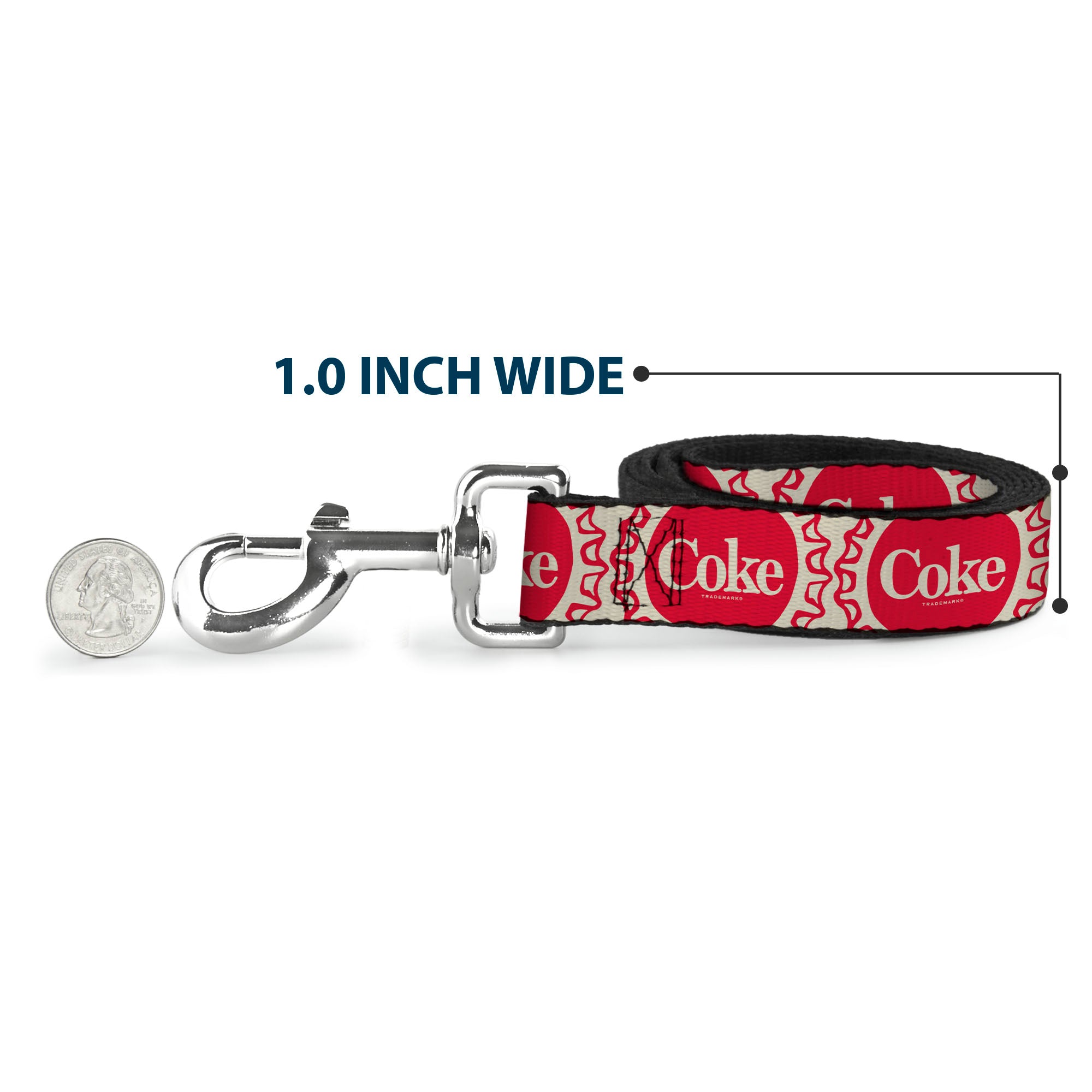 Dog Leash - Vintage COKE Bottle Caps White/Red Dog Leashes Coca-Cola